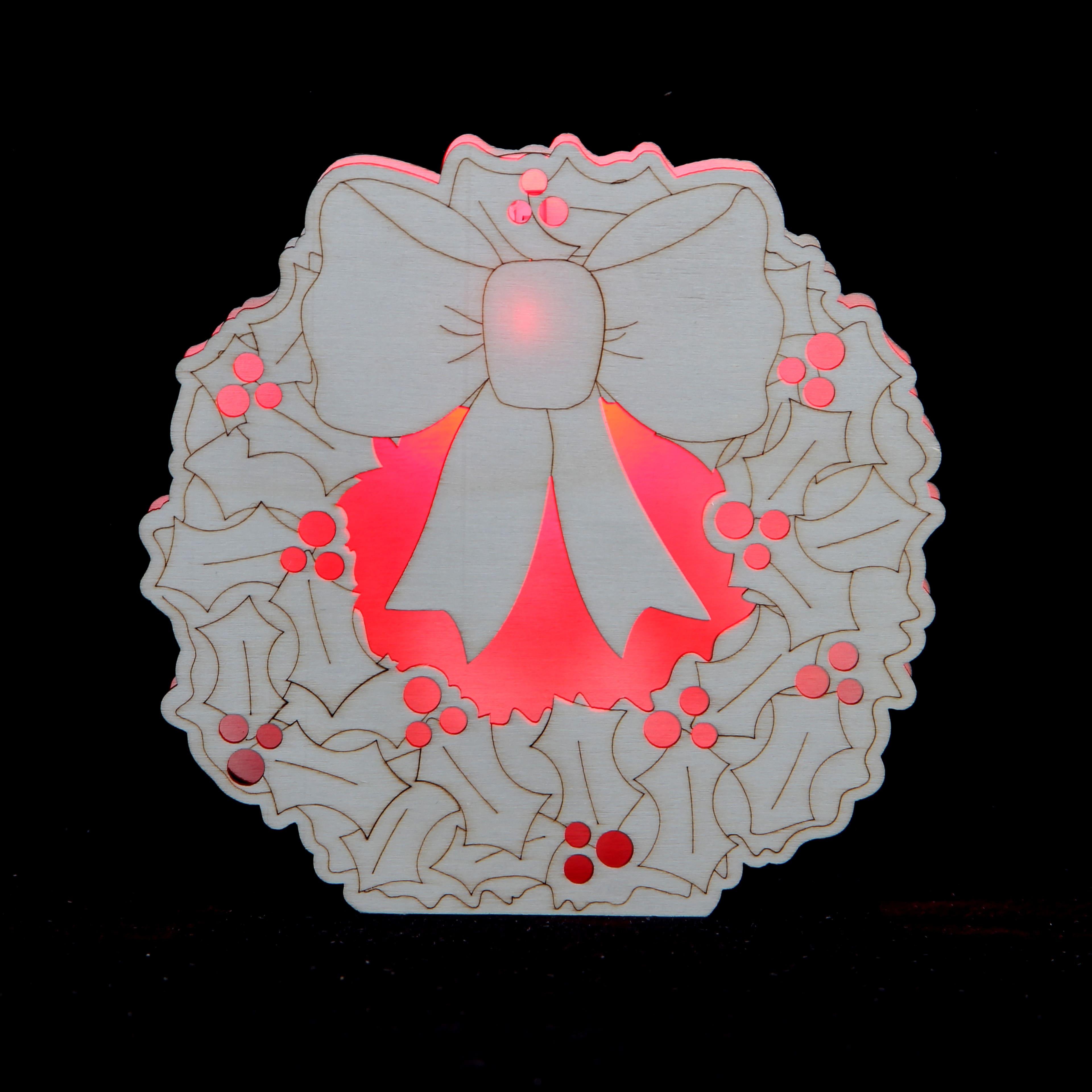 5.5&#x22; DIY Wreath LED Wood D&#xE9;cor by Make Market&#xAE;