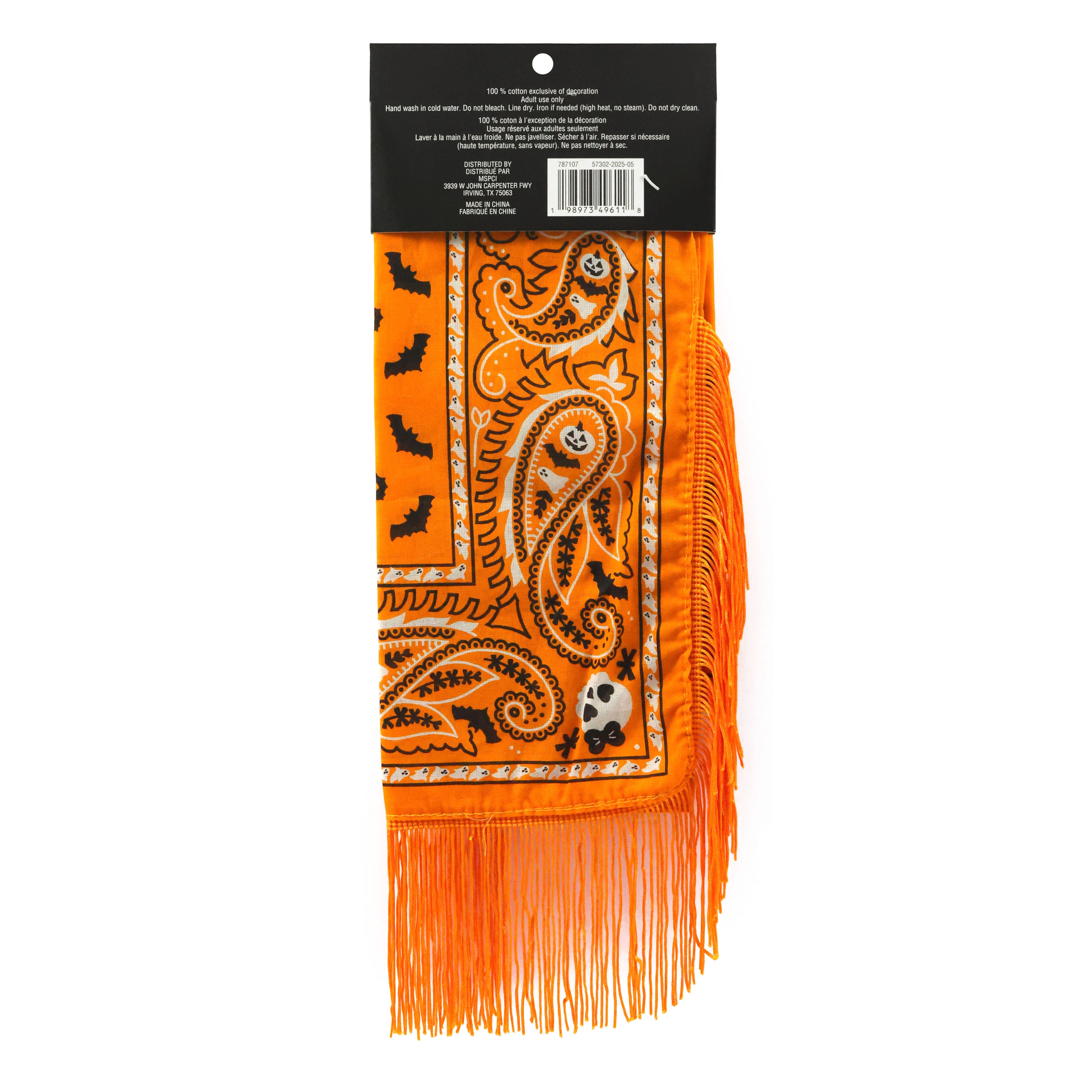 25&#x22; Orange Bat &#x26; Cat Bandana by Celebrate It&#x2122;