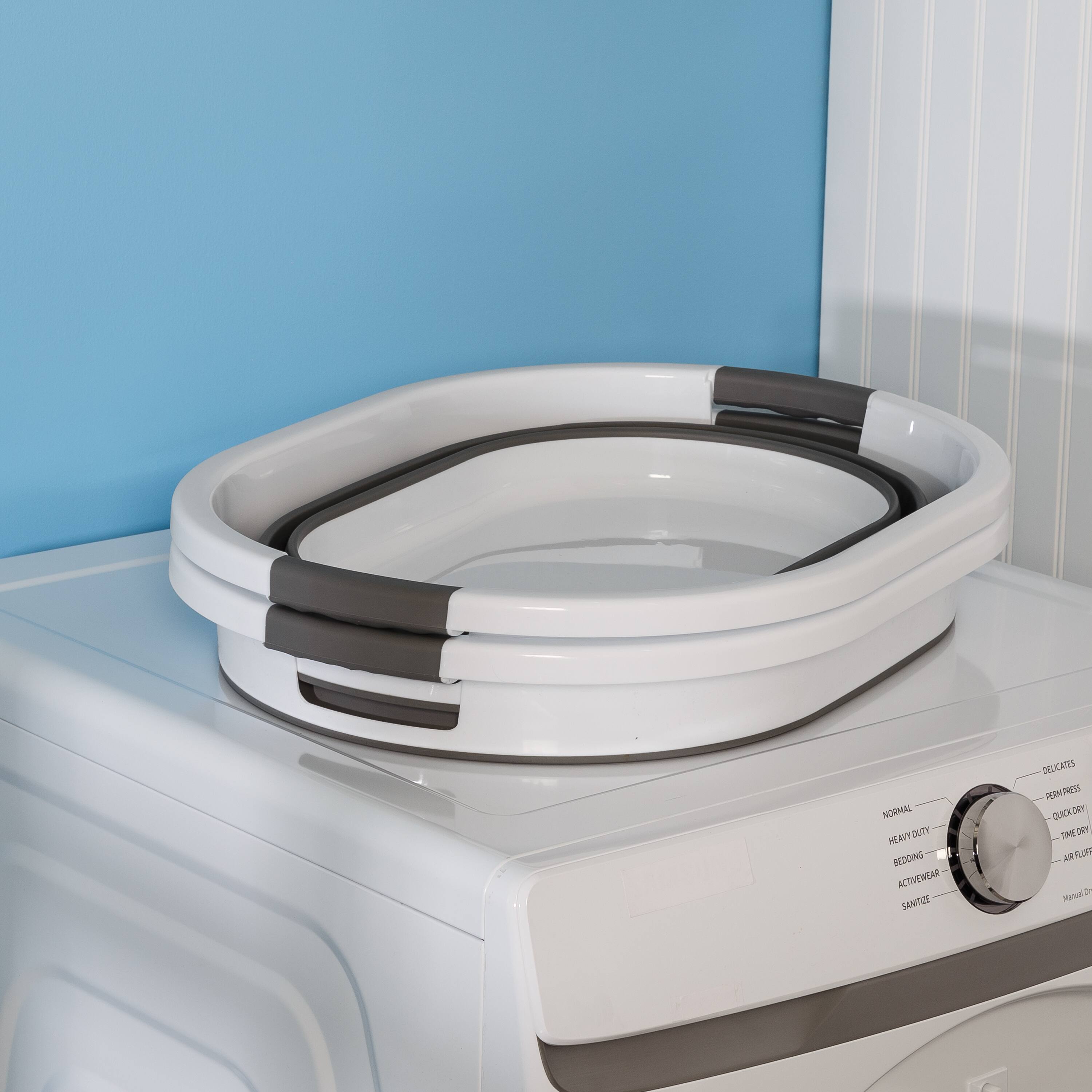 Honey Can Do 24&#x22; Collapsible Rubber Laundry Basket Set