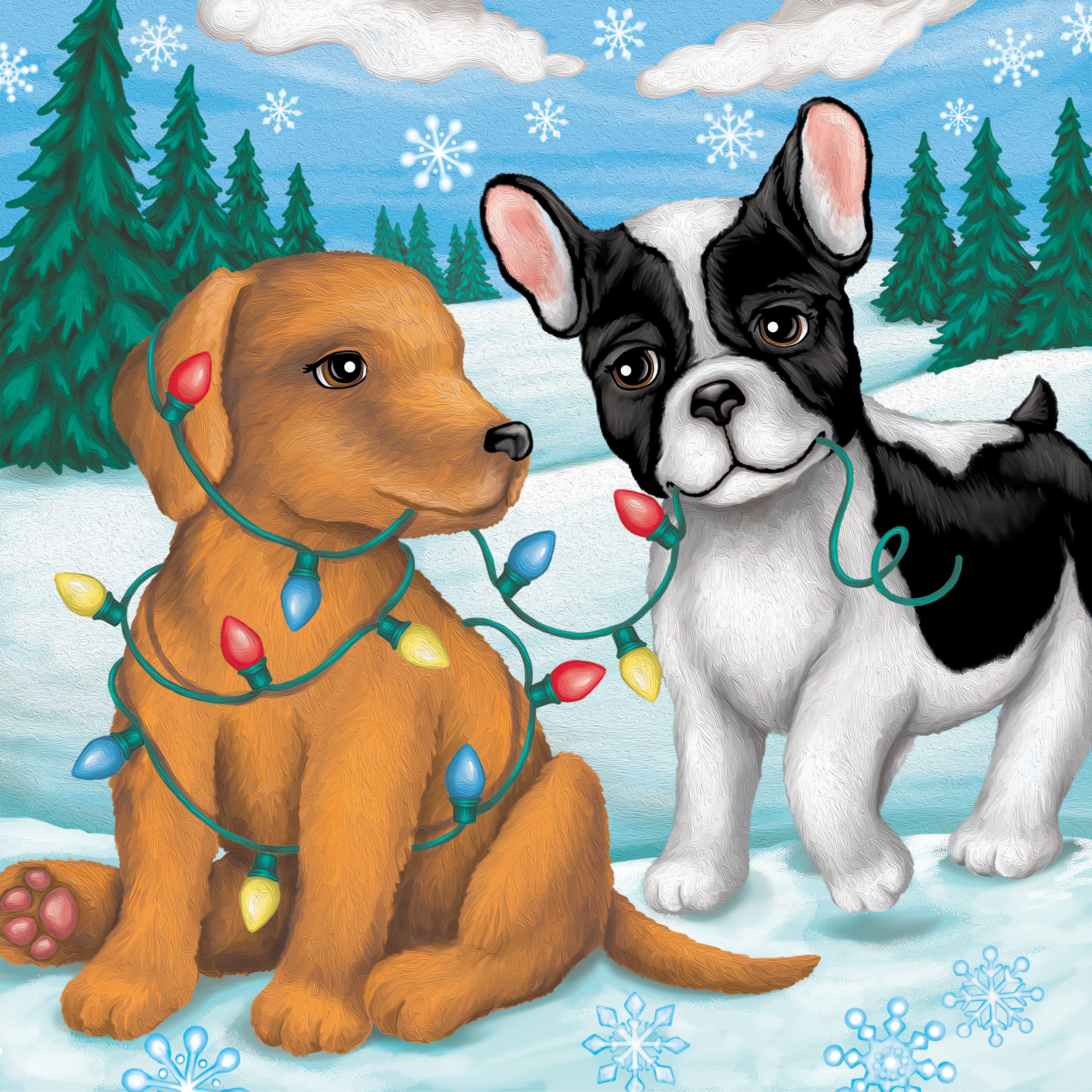 Puppies Playing Canvas Painting Kit by Artist&#x27;s Loft&#xAE; Christmas