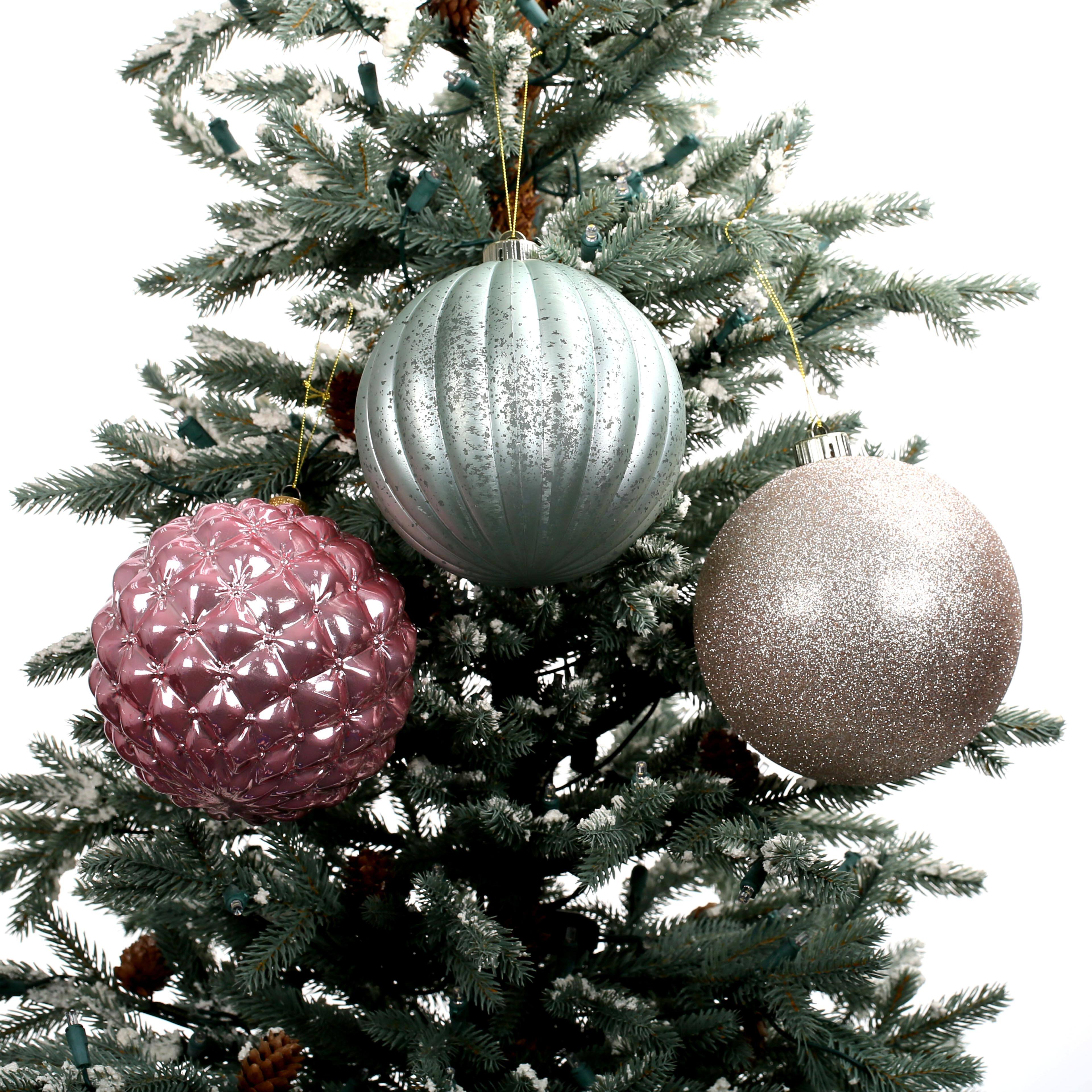 Ensemble de 6&#xA0;boules de No&#xEB;l incassables dor&#xE9;es et argent&#xE9;es de 150&#xA0;mm d&#x2019;Ashland