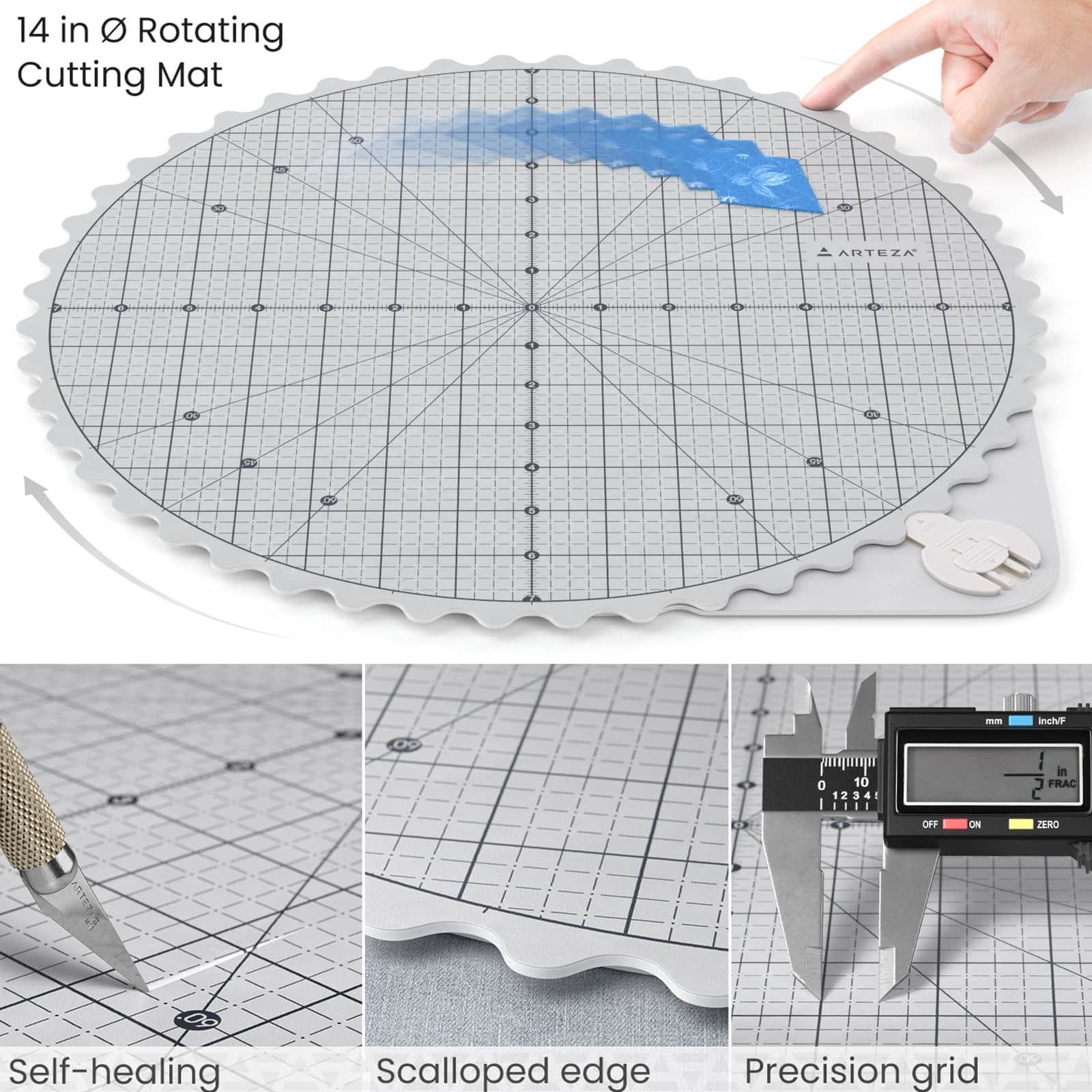 Arteza® 14" Premium Self-Healing Rotating Cutting Mat
