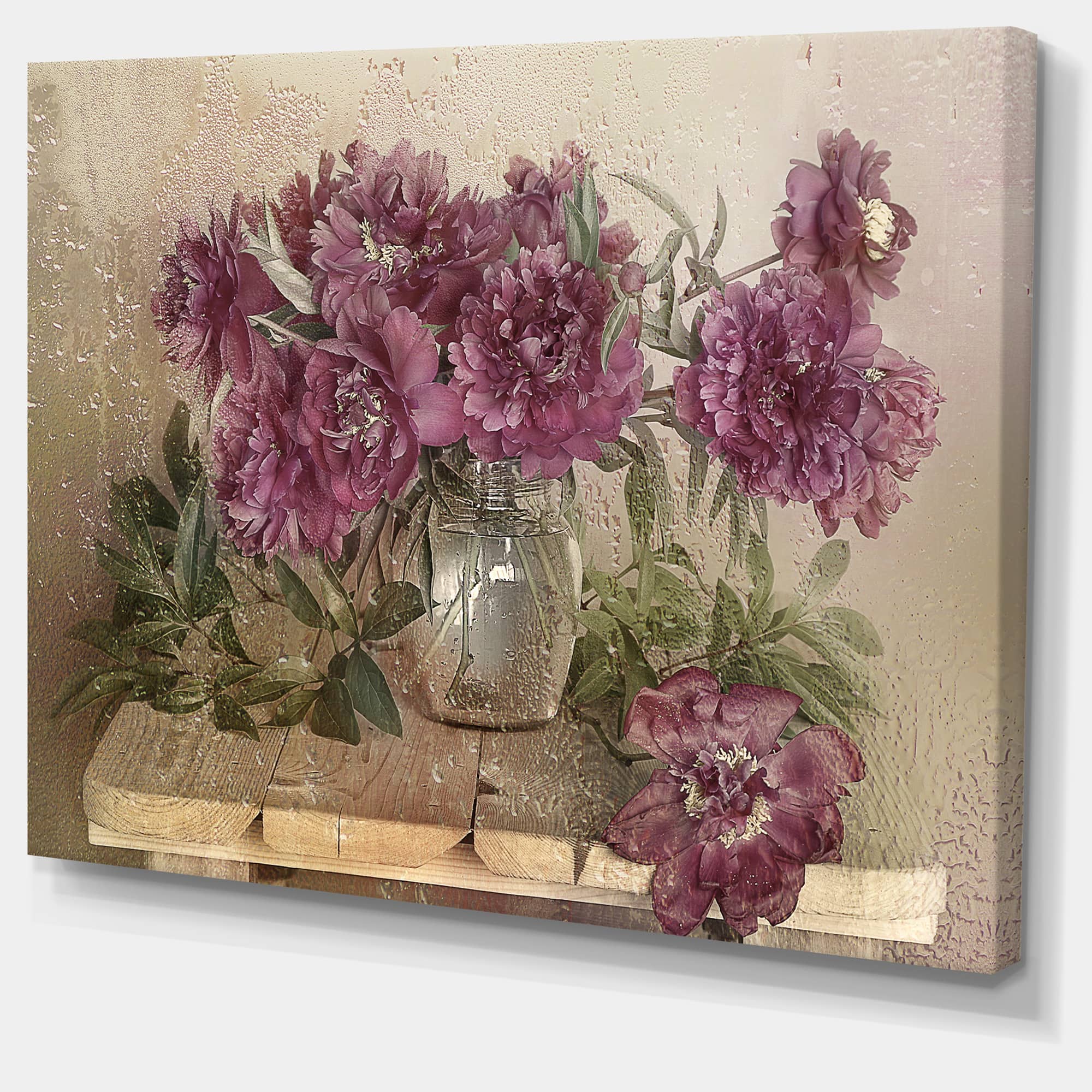 Designart - Bouquet of Pink Peonies - Floral Art Canvas Print