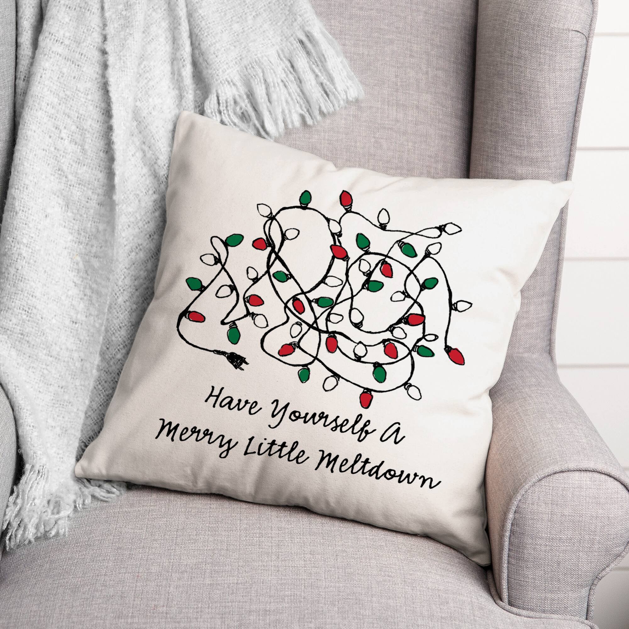 Merry Little Meltdown 18x18 Throw Pillow
