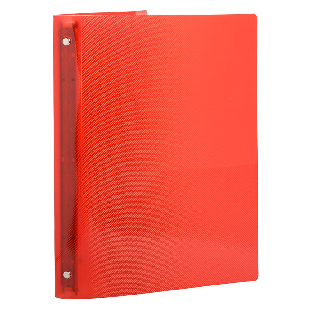 JAM Paper 0.75" Red Glass Twill Plastic 3-Ring Binder
