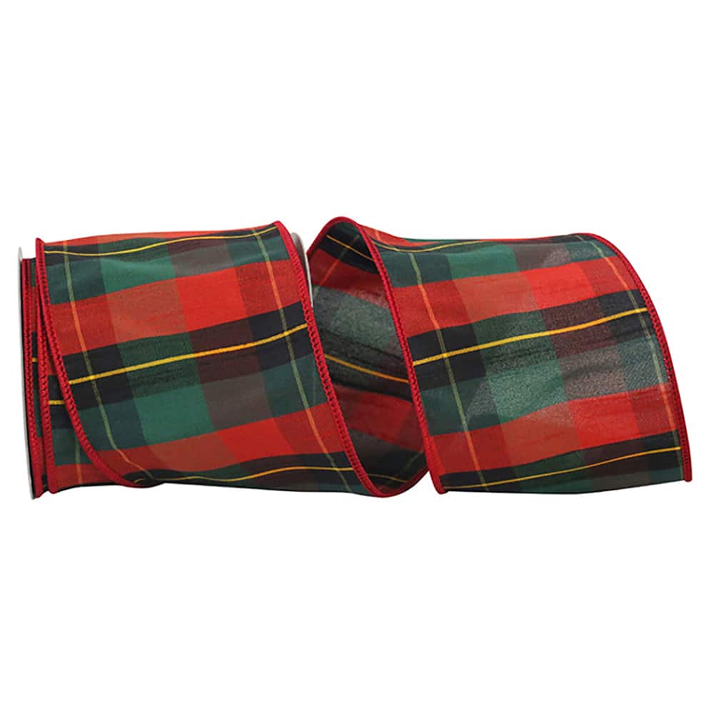 Reliant 4" x 10yd. Jordan Reserve Plaid Wired Ribbon