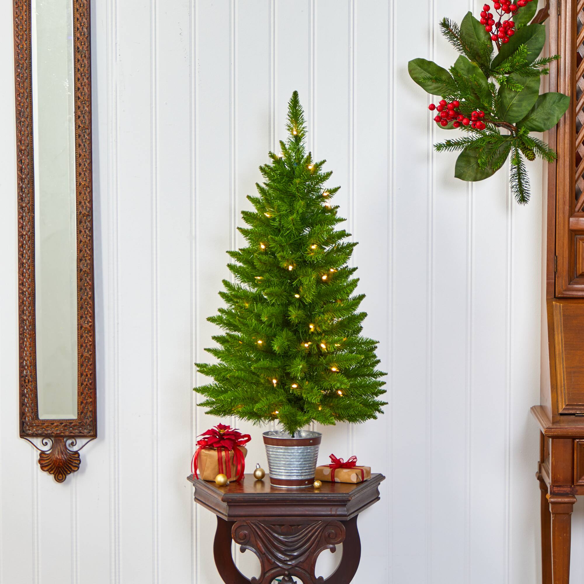 3ft. Pre-Lit Providence Pine Artificial Christmas Tree, Warm White Lights