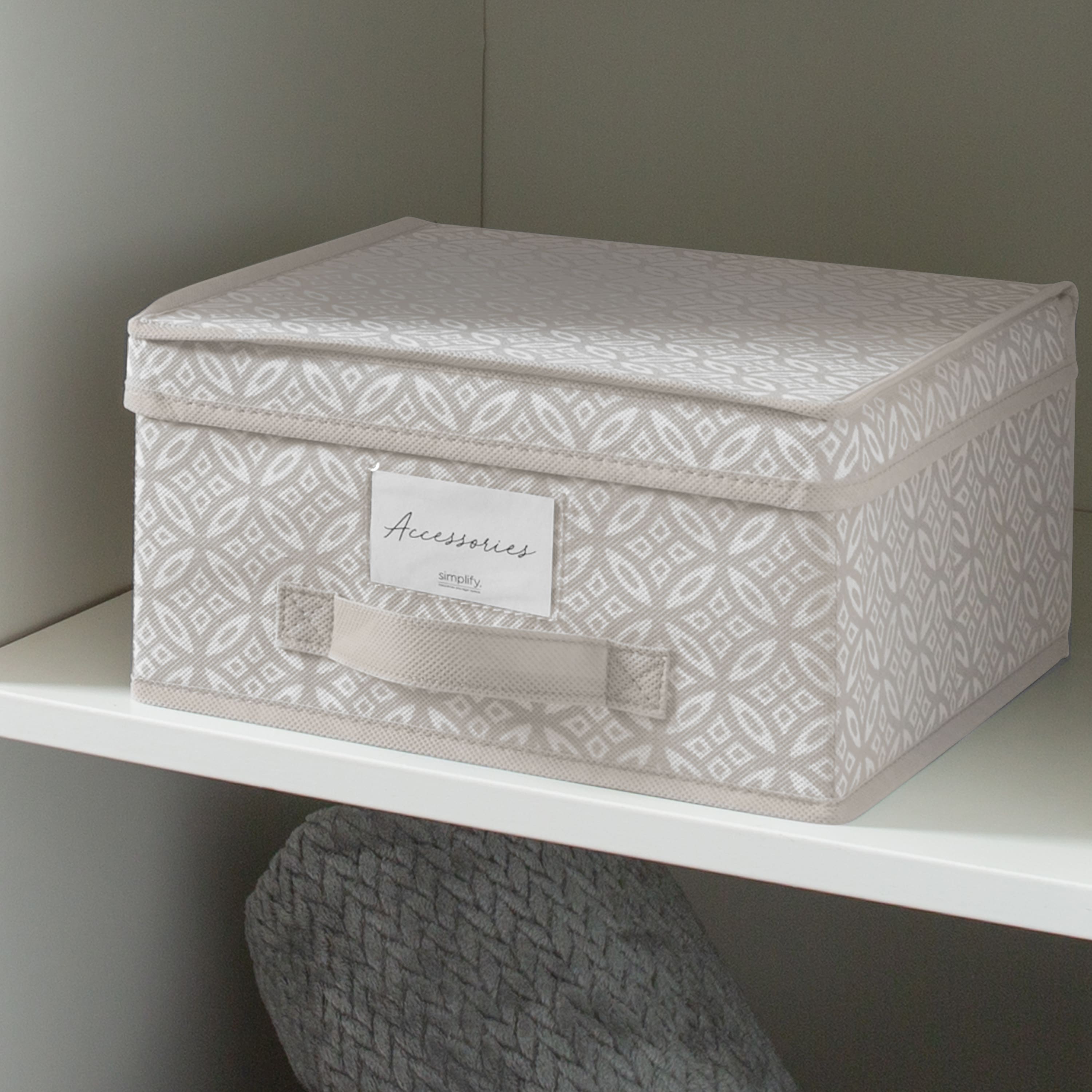 Simplify Medium Gray Boho Storage Box