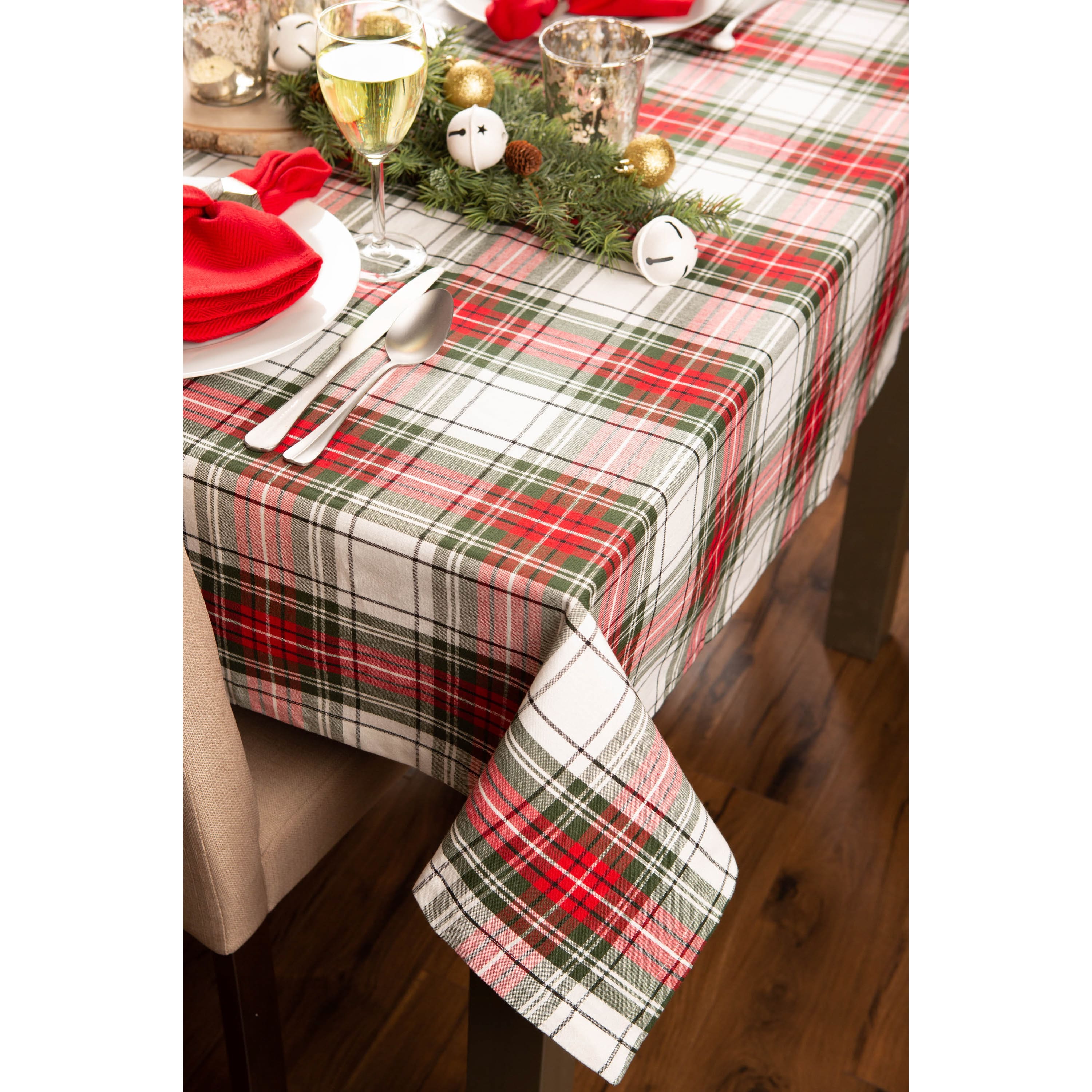 DII® Christmas Plaid Tablecloth