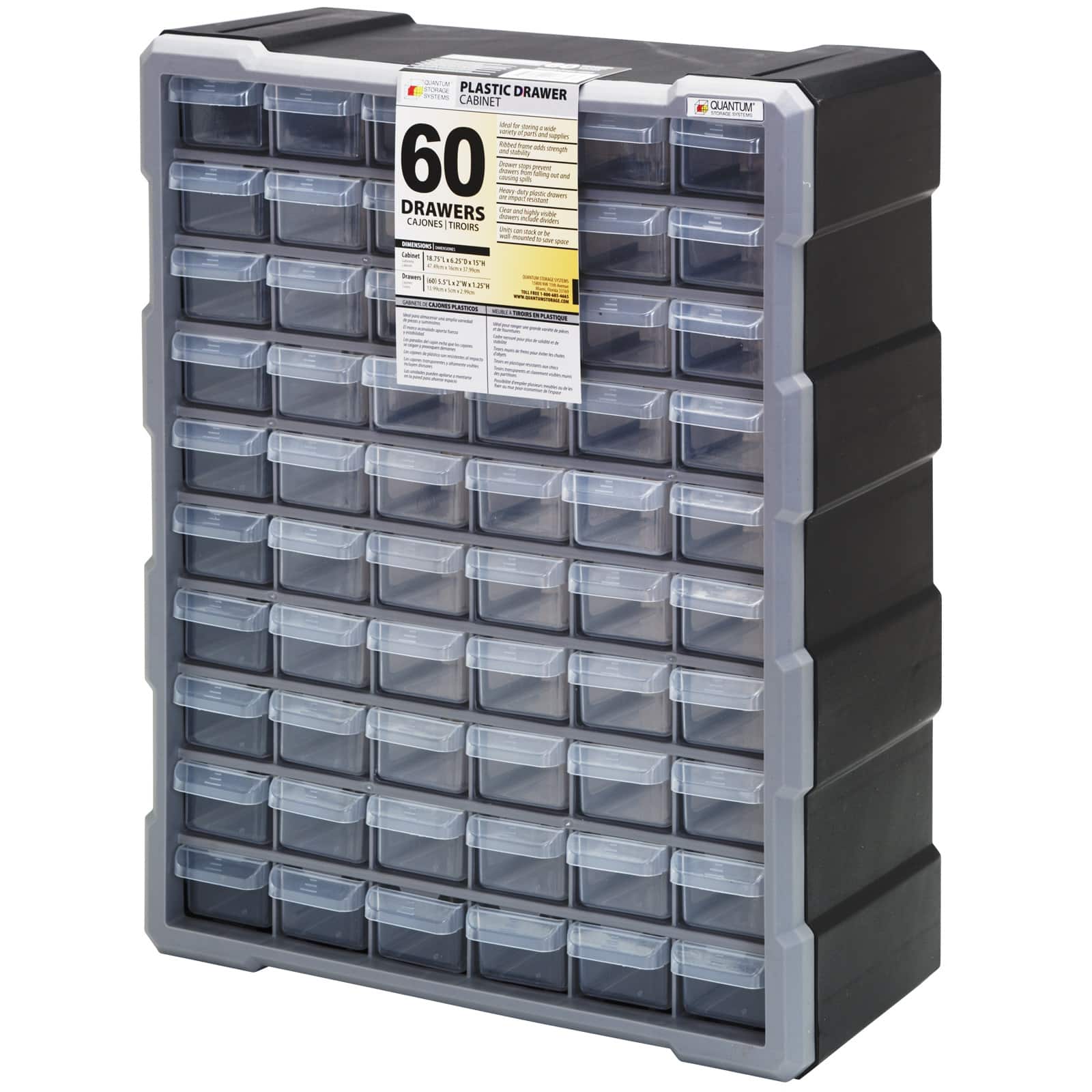 Quantum Storage Systems® Black & Gray 60-Drawer Cabinet
