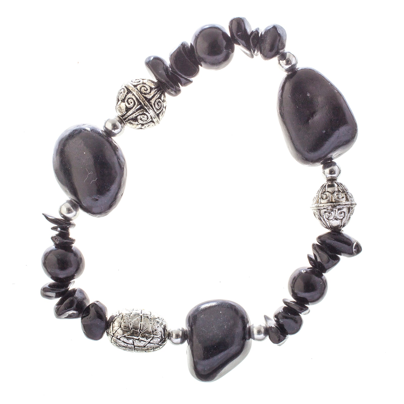 John Bead Onyx Dyed Black No.60 Natural Stone Bracelet