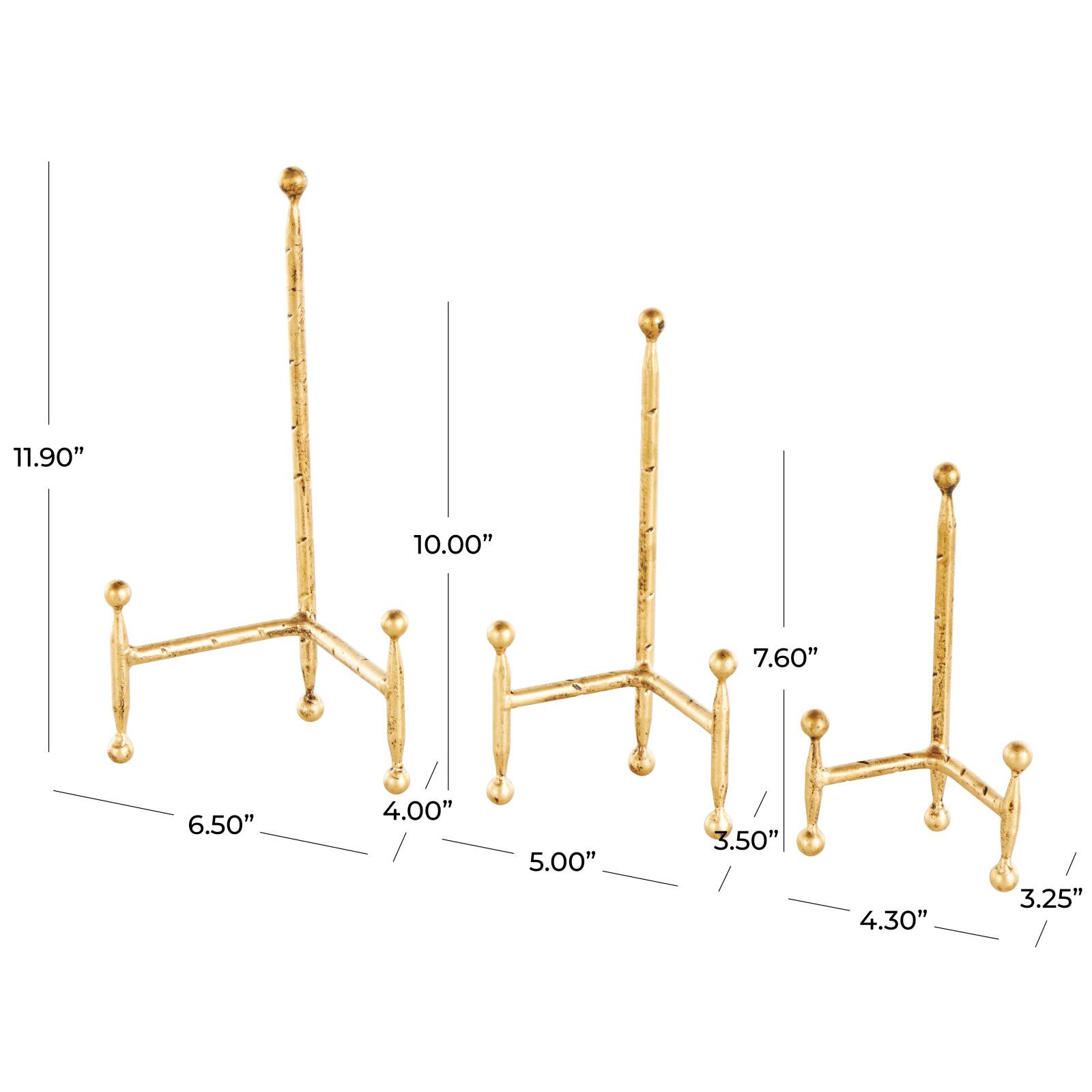 Gold Metal Slim Display Easel with Ball Accent Set