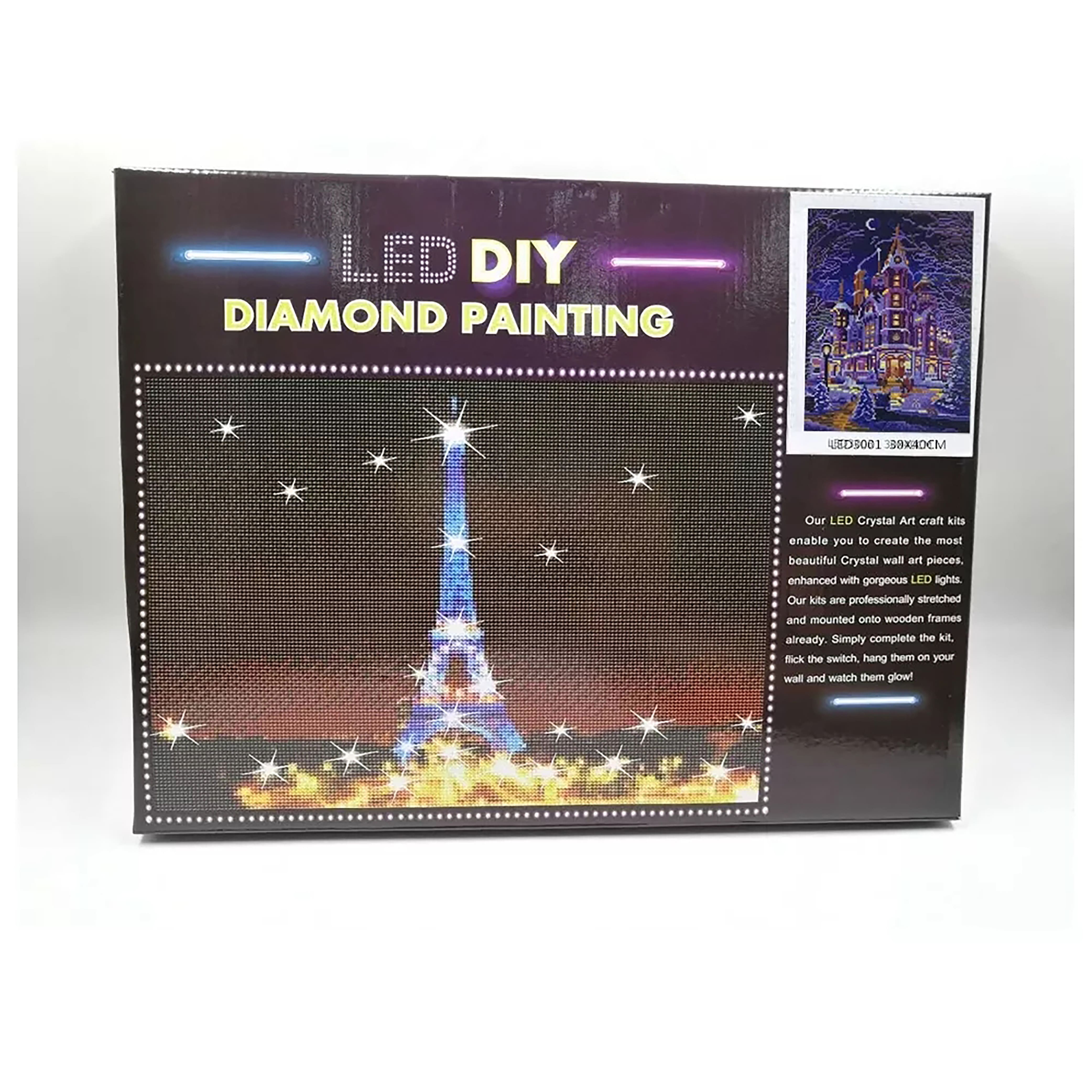 Sparkly Selections Eiffel Tower Pre-Framed Diamond Painting Kit with Backlighting