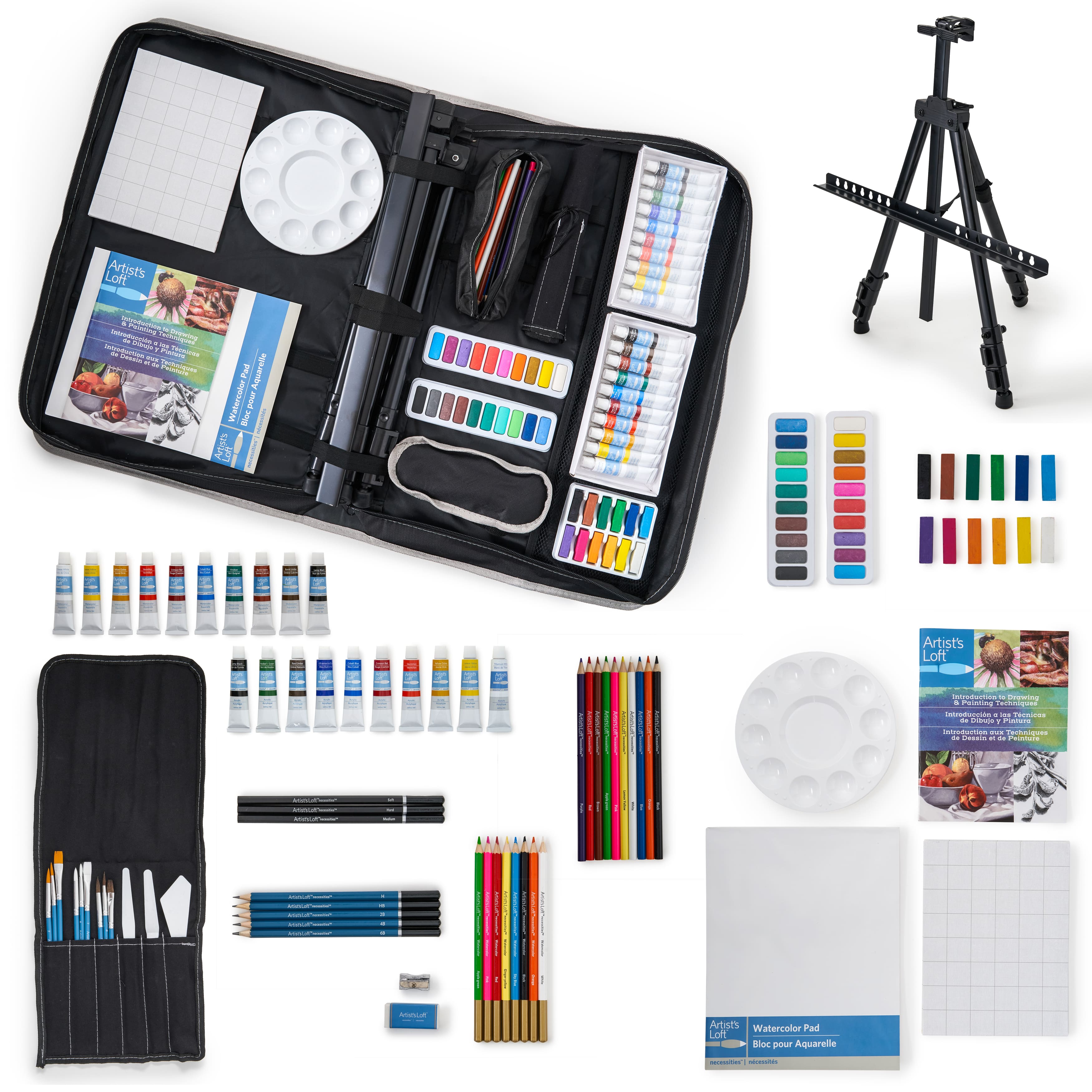 Art Supplies, 240-Piece Art Set Crafts Drawing Kits with Double Sided  Trifold Easel, Includes Sketch Pads, Oil Pastels, Crayons, Colored Pencils