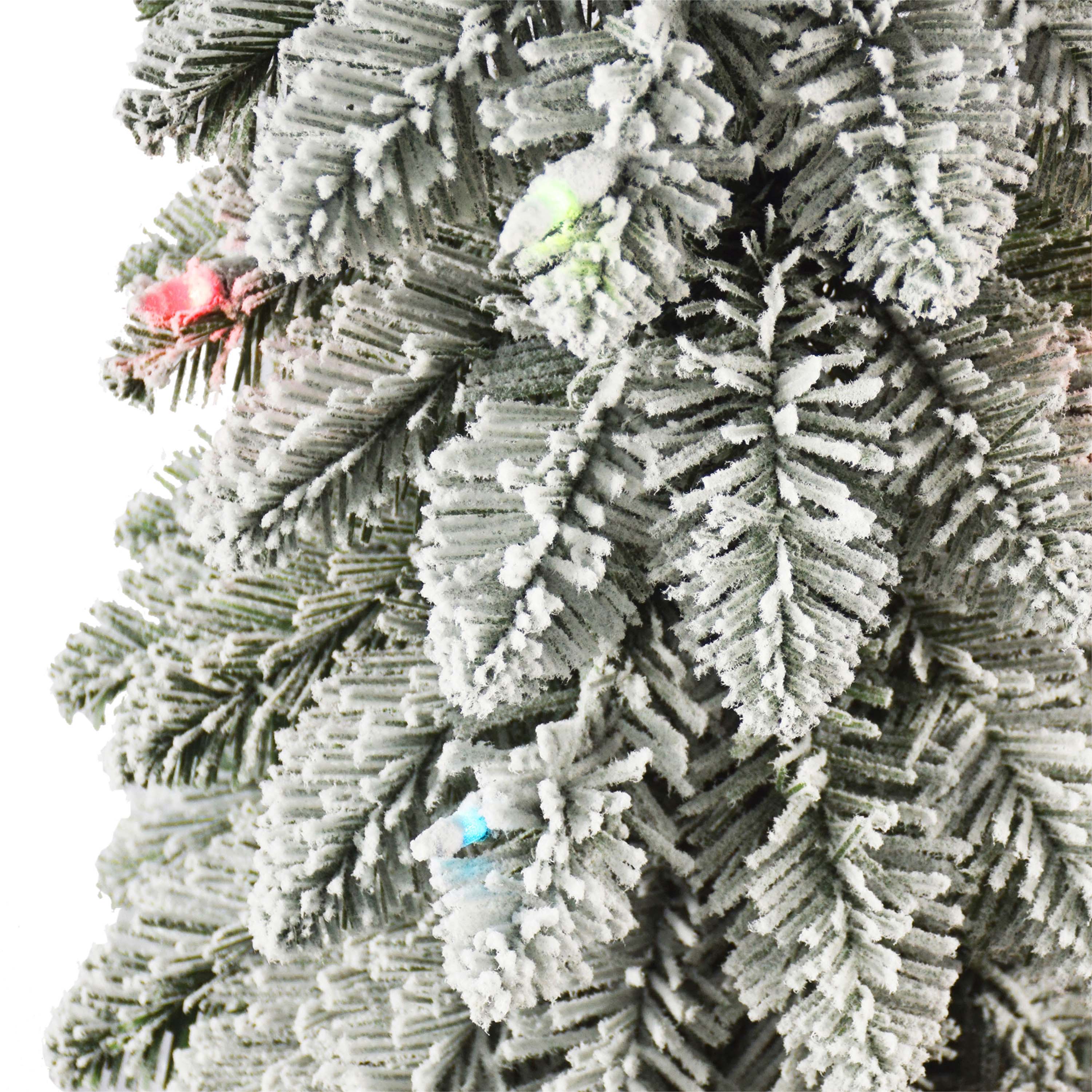 6ft. PreLit Flocked Pencil Alpine Artificial Christmas Tree