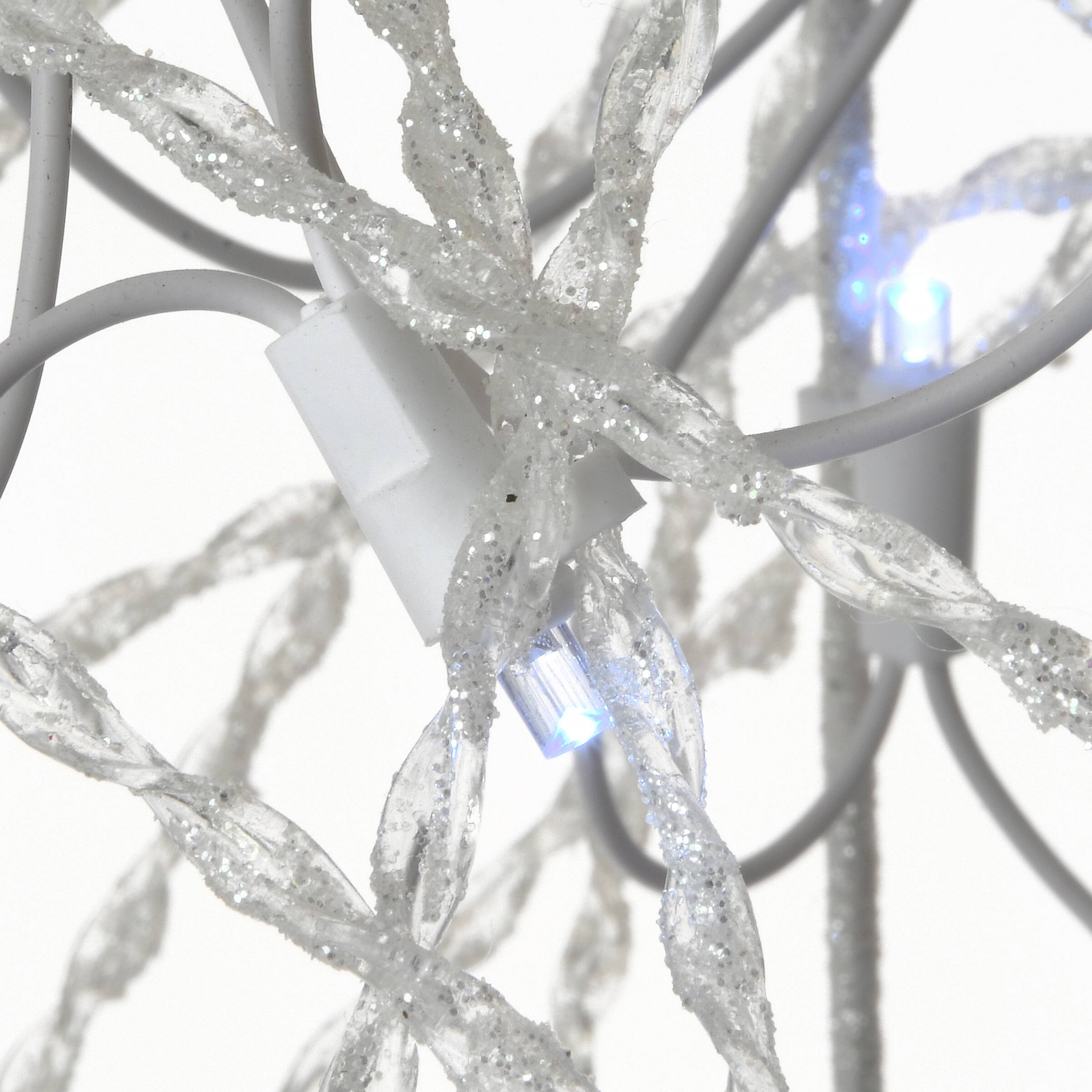 50&#x22; Glitter Moose Decoration, White Twinkling LED Lights