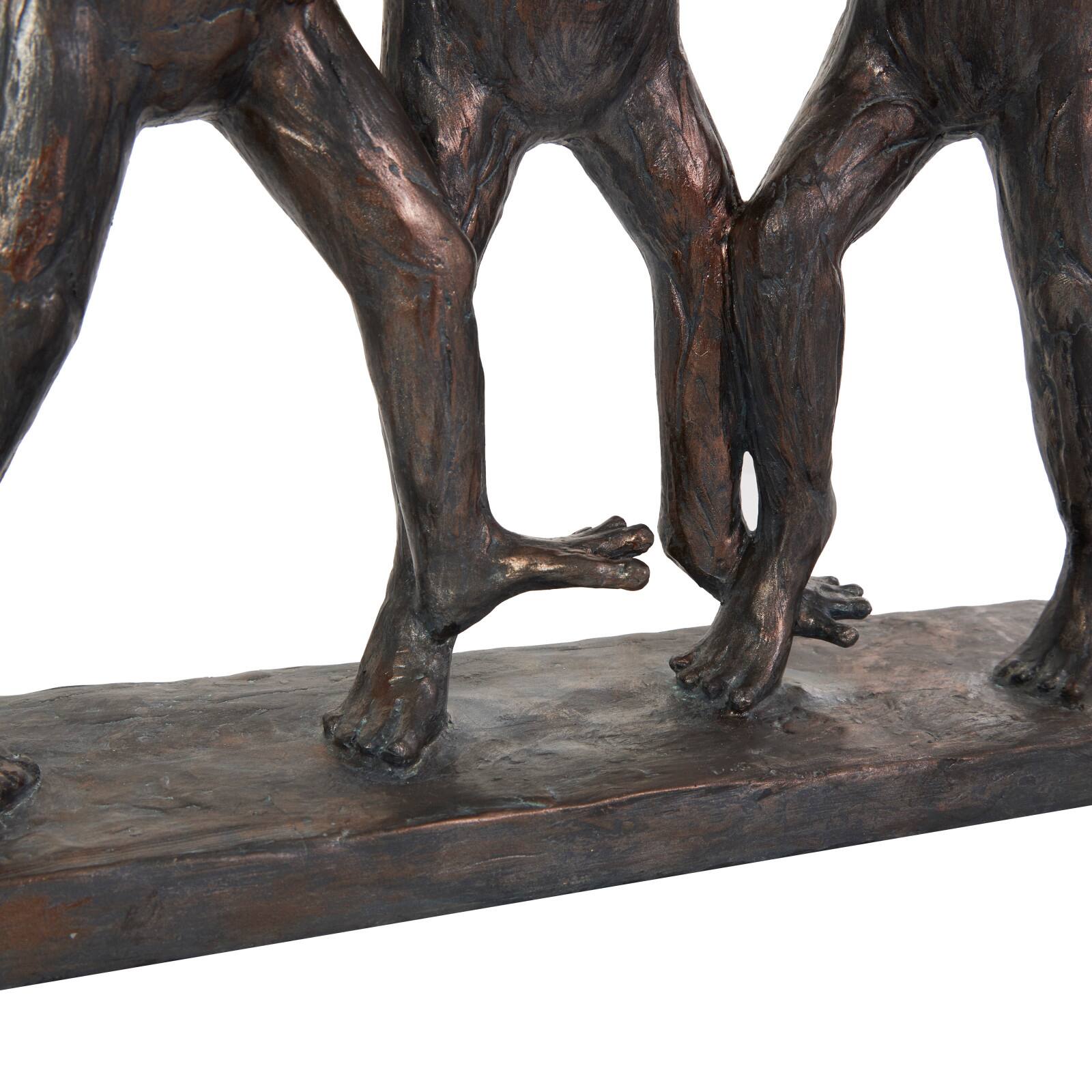 18" Bronze Patina 3 Dancing Frogs Sculpture