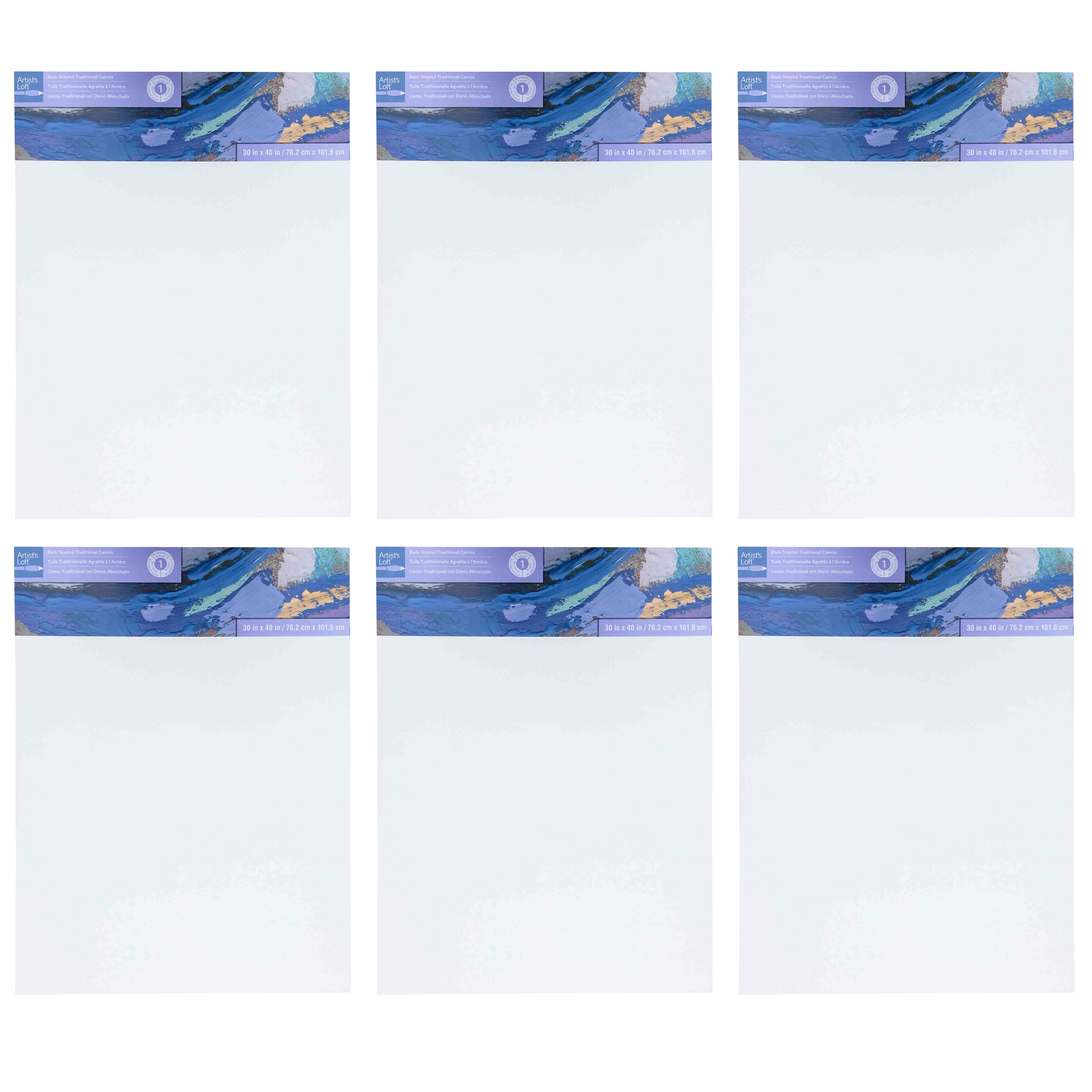 6 Pack: Level 1 Back Stapled Traditional Canvas by Artist's Loft®