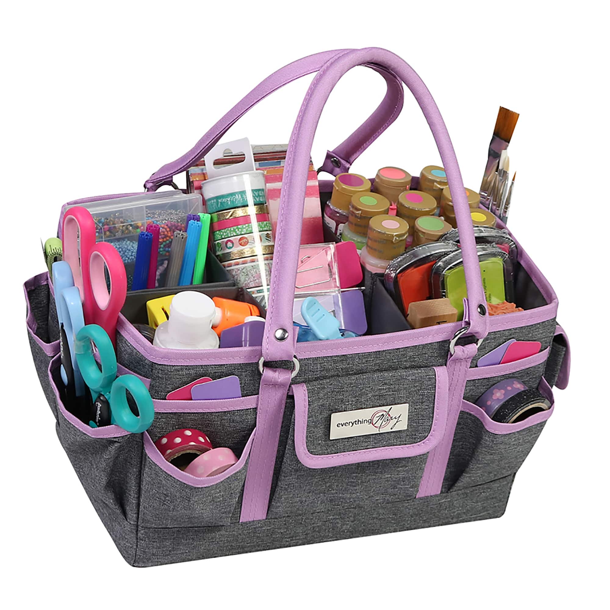 Everything Mary Purple Heather Deluxe Store &#x26; Tote Craft Organizer
