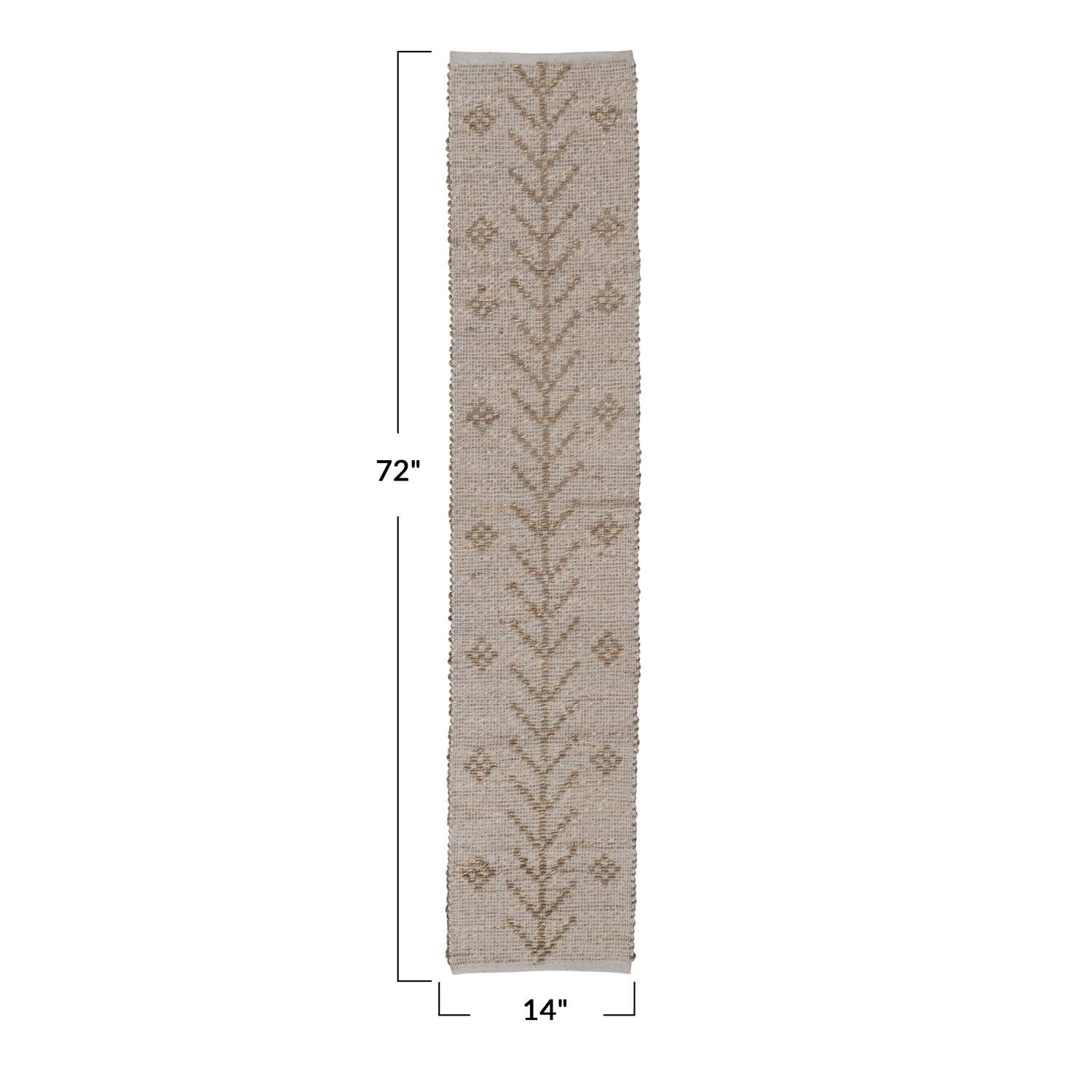 Hello Honey® 72" Natural Two-Sided Seagrass & Cotton Table Runner