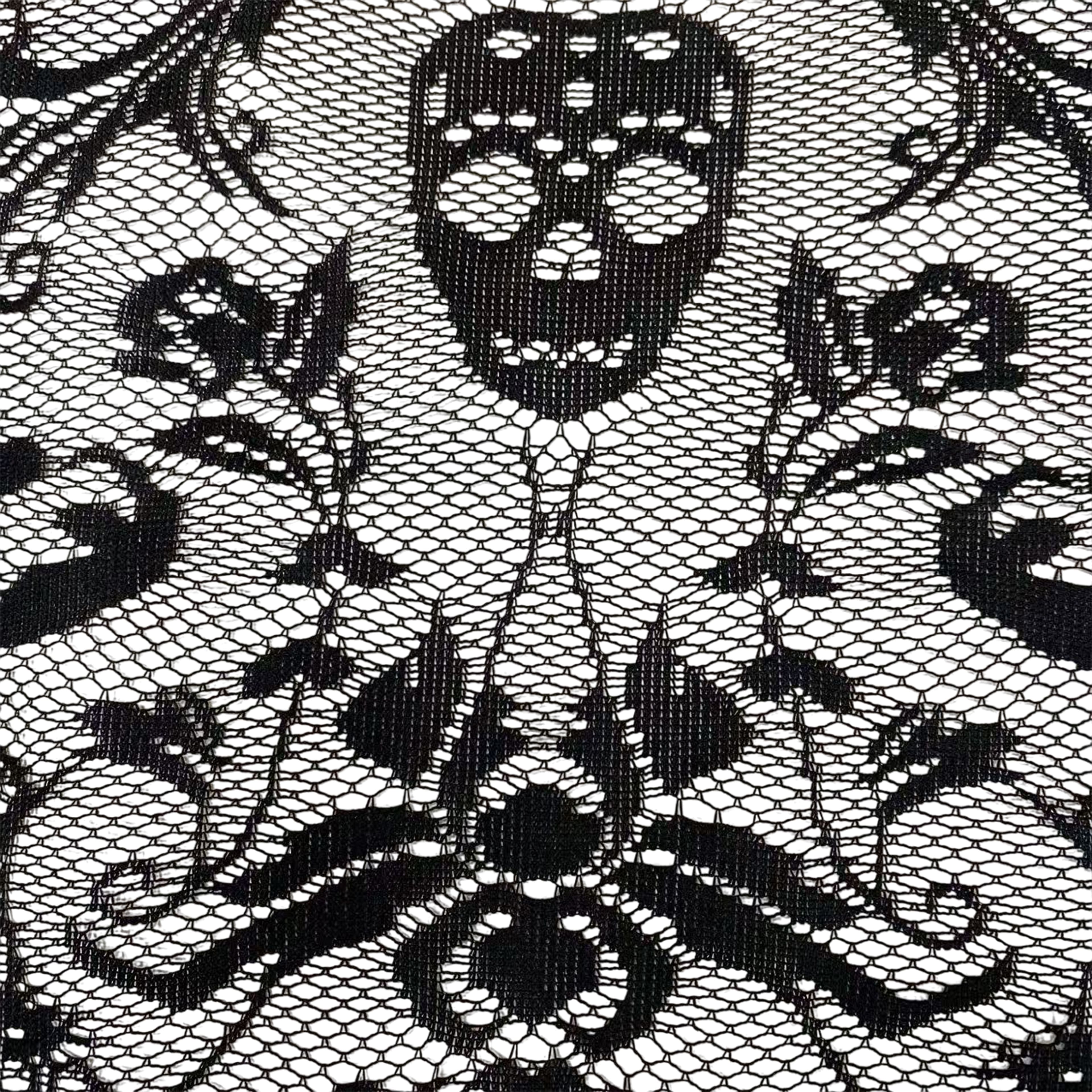 83.5" Black Skull Damask Lace Table Cover by Ashland®
