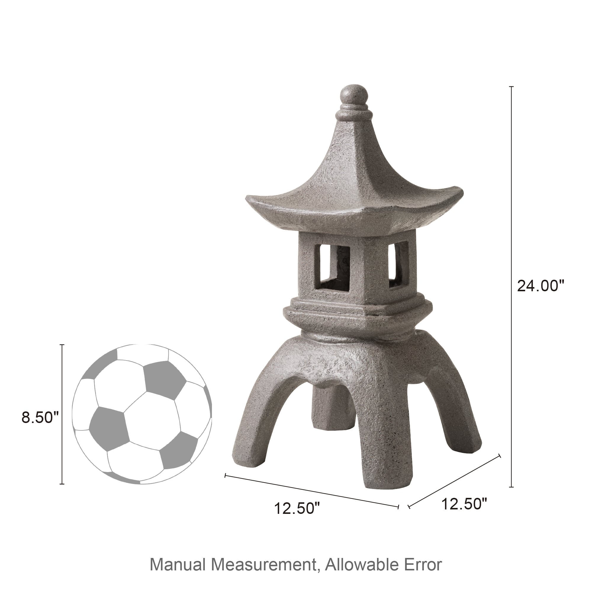 Glitzhome® 24" MGO Faux Concrete Pagoda Garden Statue