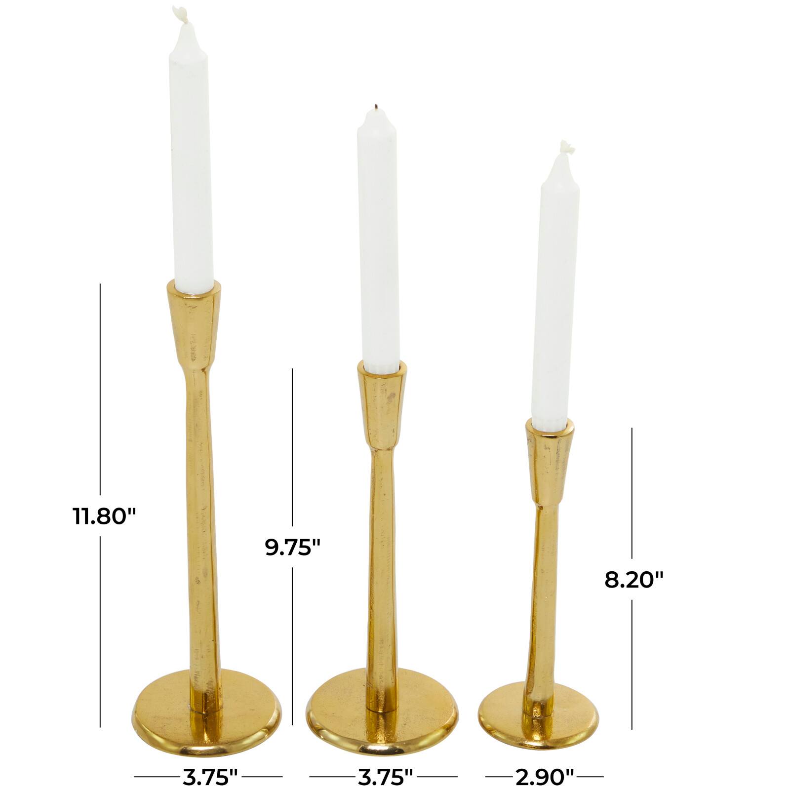 The Novogratz Gold Aluminum Tapered Candle Holder Set