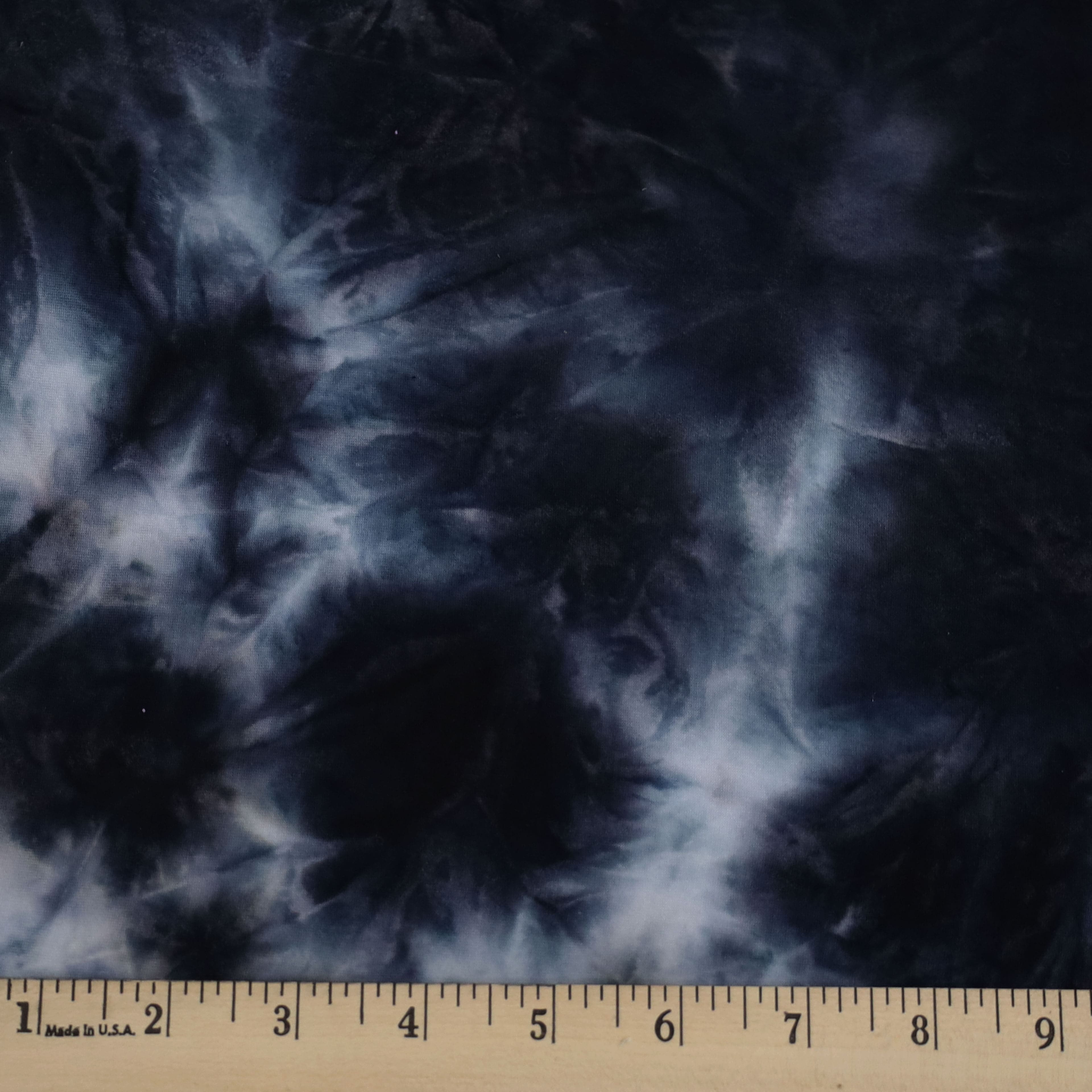 Fabric Merchants Black &#x26; White Tie Dye Double Brushed 4-Way Stretch Fabric