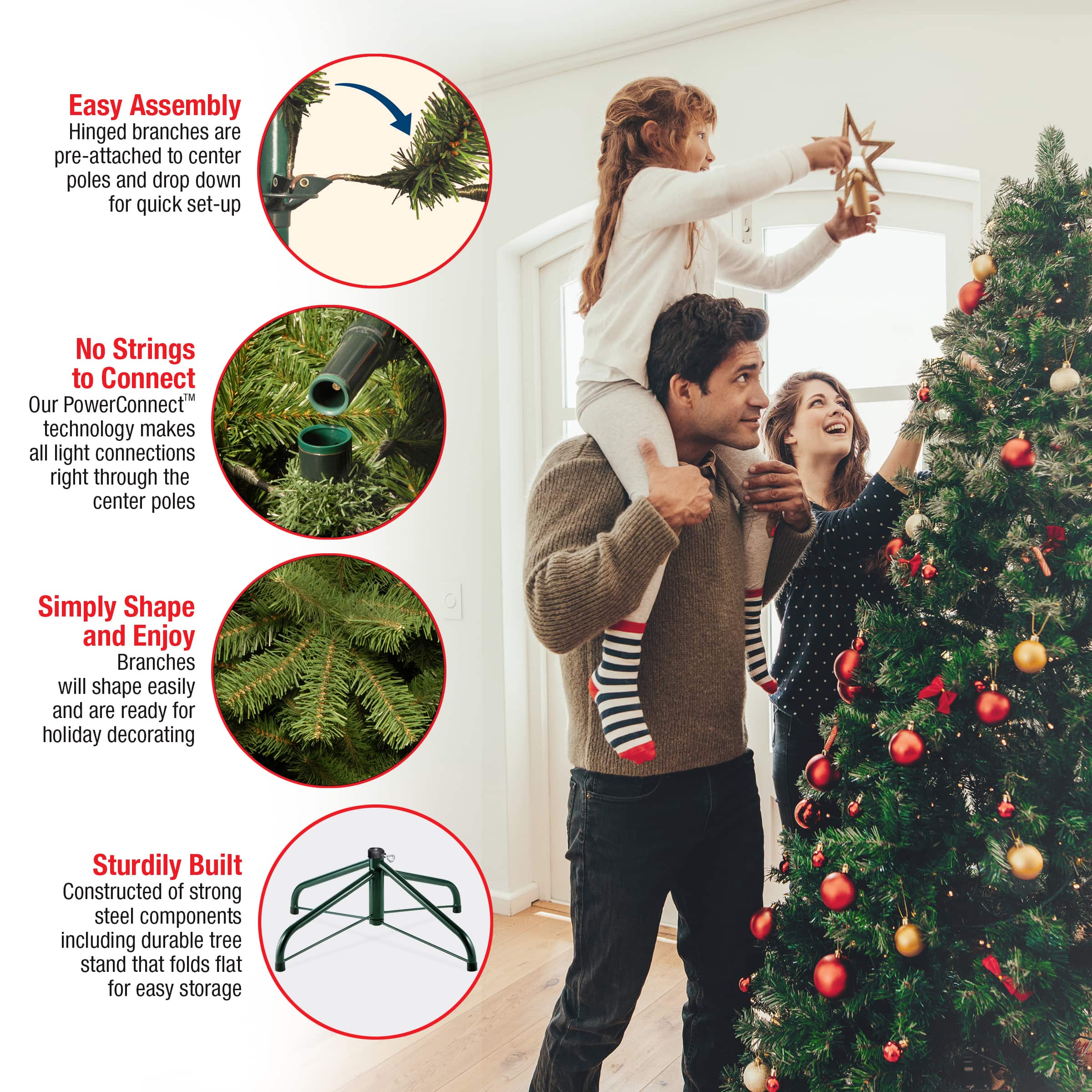 6.5 ft. Pre-Lit PowerConnect&#x2122; Dunhill&#xAE; Fir Full Artificial Christmas Tree, Clear Lights