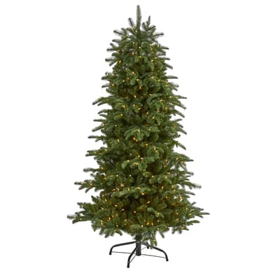 6ft. Pre-Lit South Carolina Fir Artificial Christmas Tree, Clear LED ...