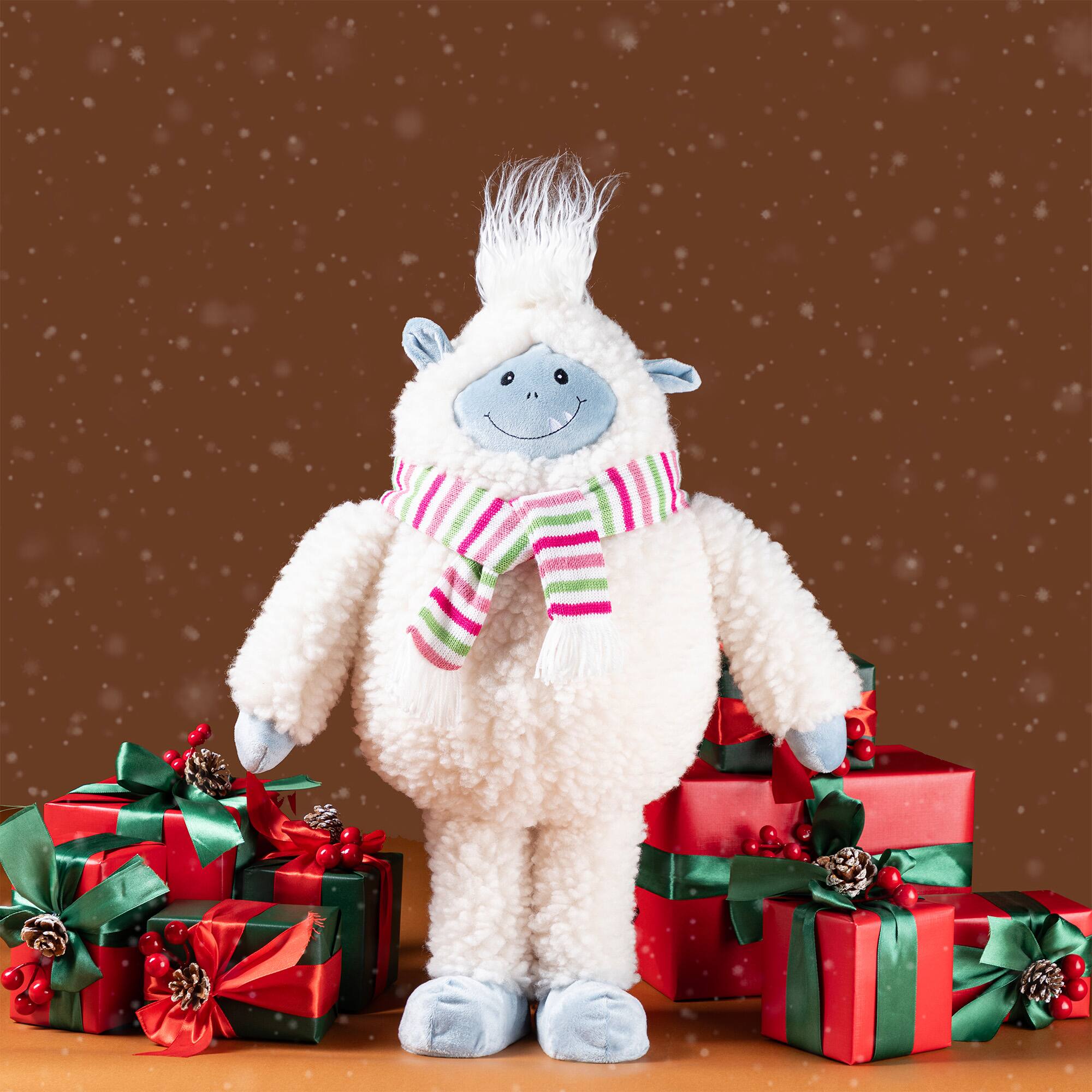 Glitzhome&#xAE; 22&#x22;H Christmas Fabric Standing Yeti