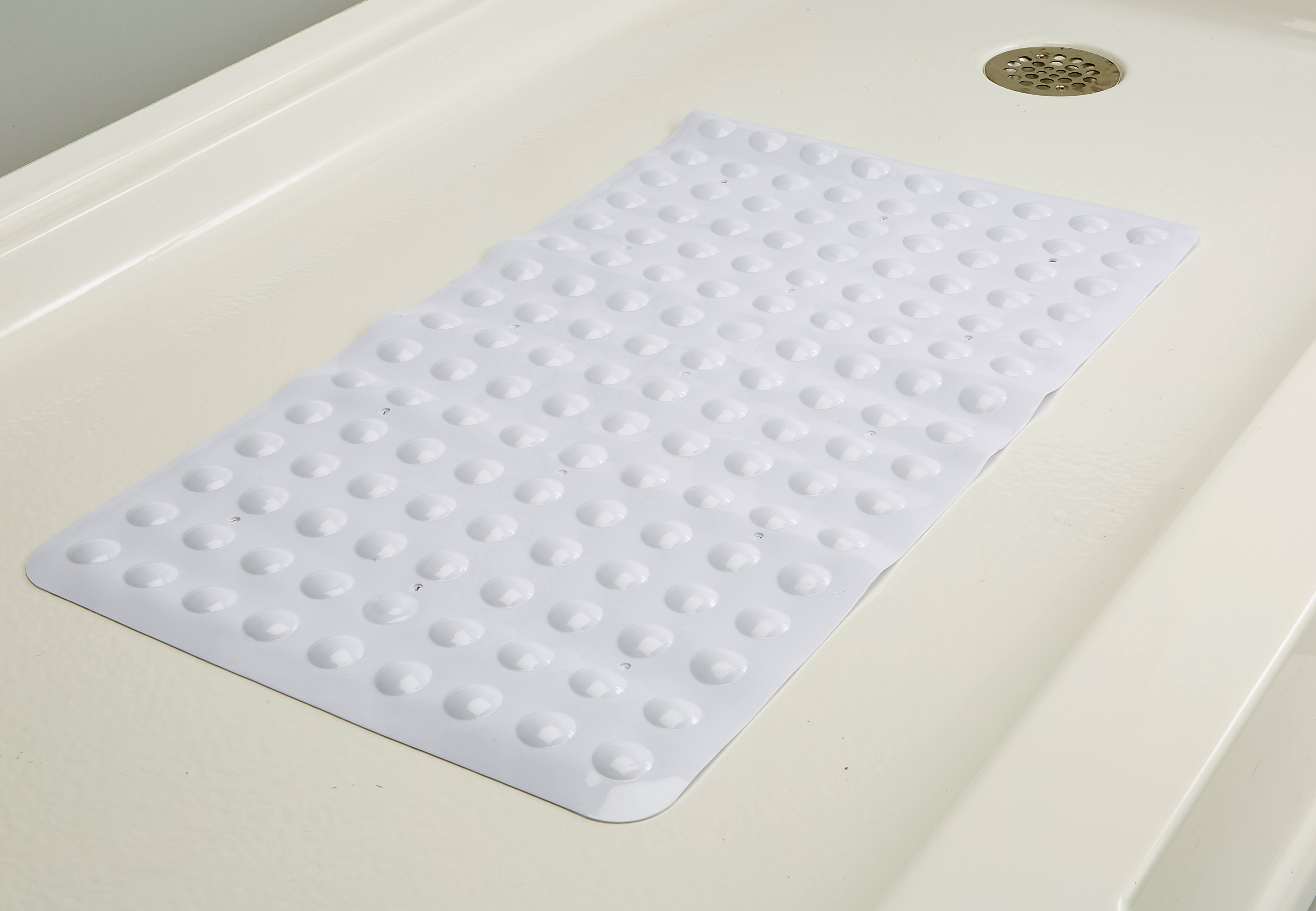 Bath Bliss White Sanitized Non-Slip Bath Mat