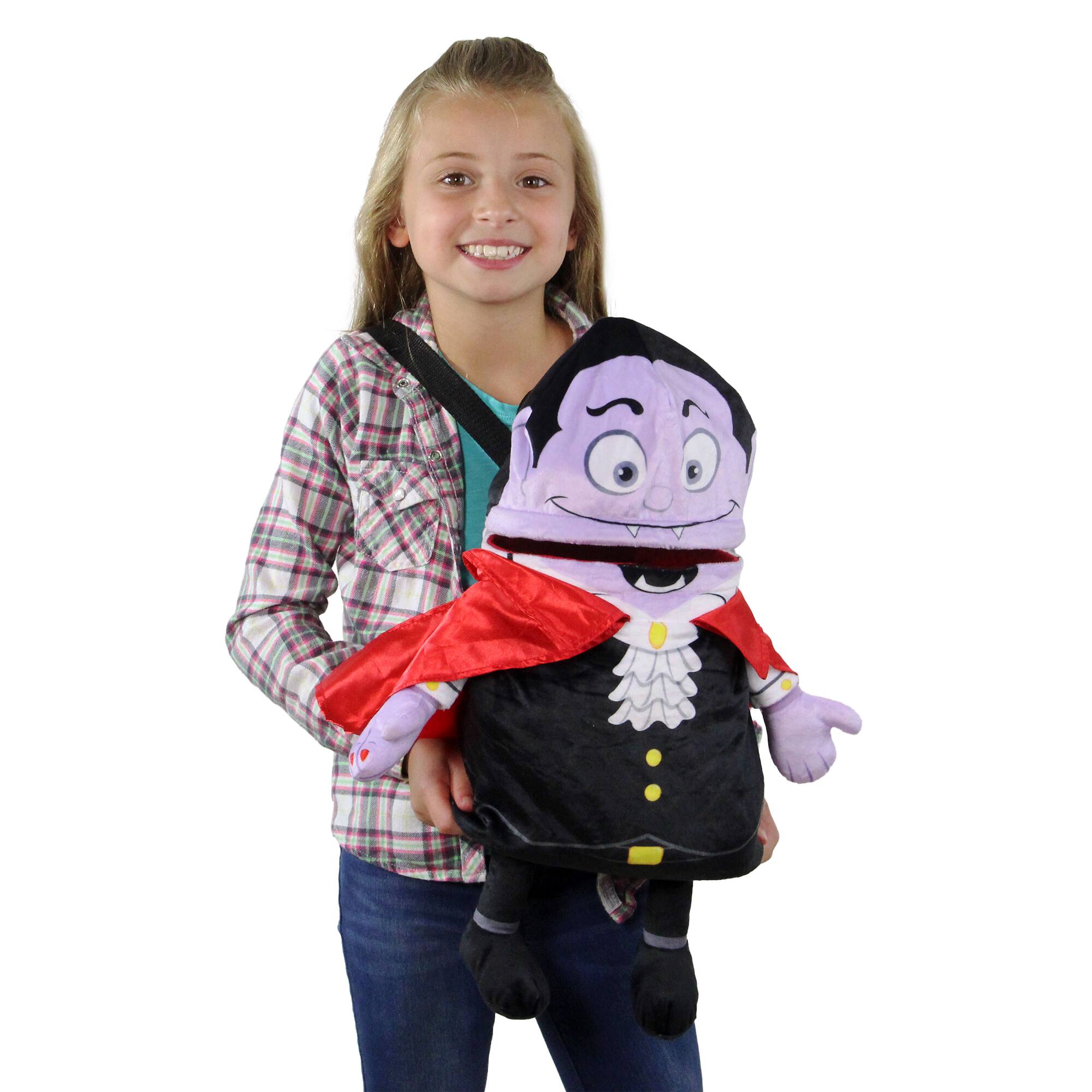 21&#x22; Black &#x26; Red Vampire Child Trick or Treat Halloween Bag