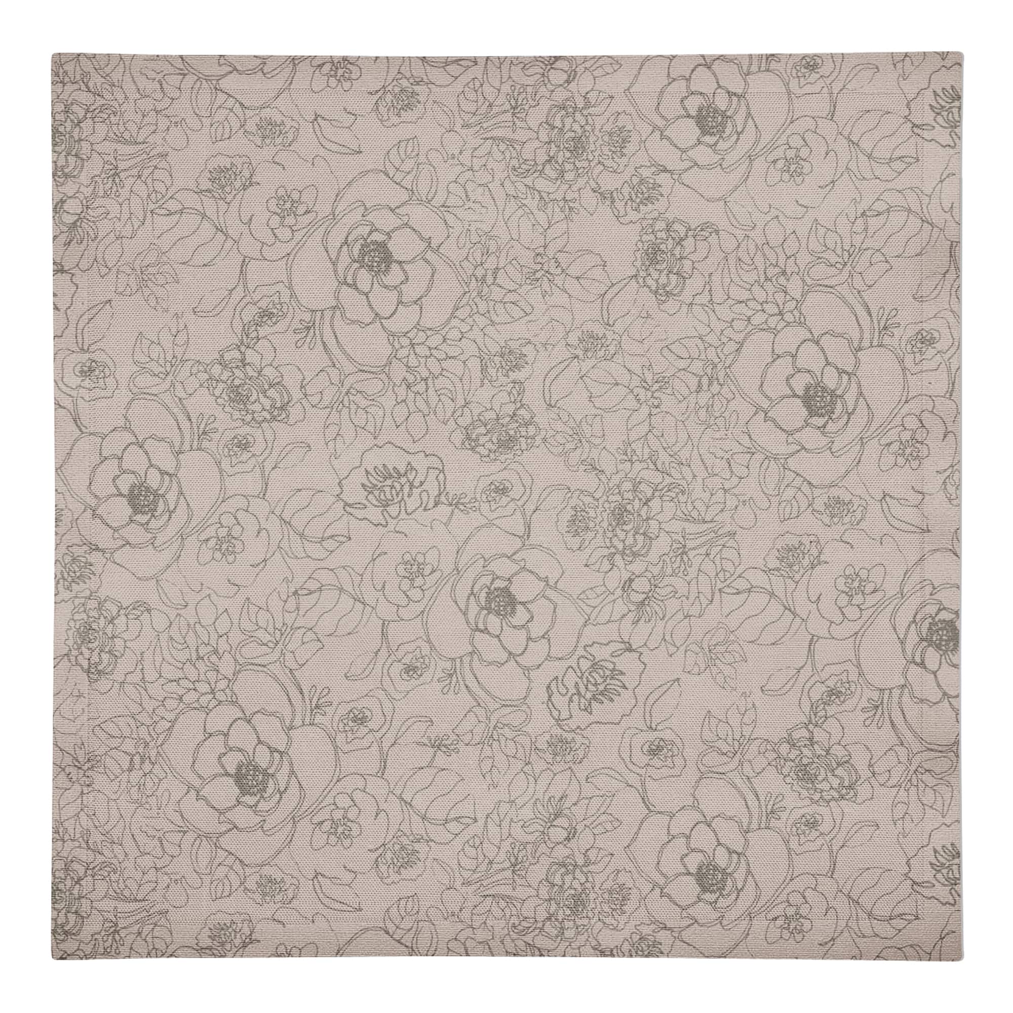 Line Floral Cotton Twill Napkin