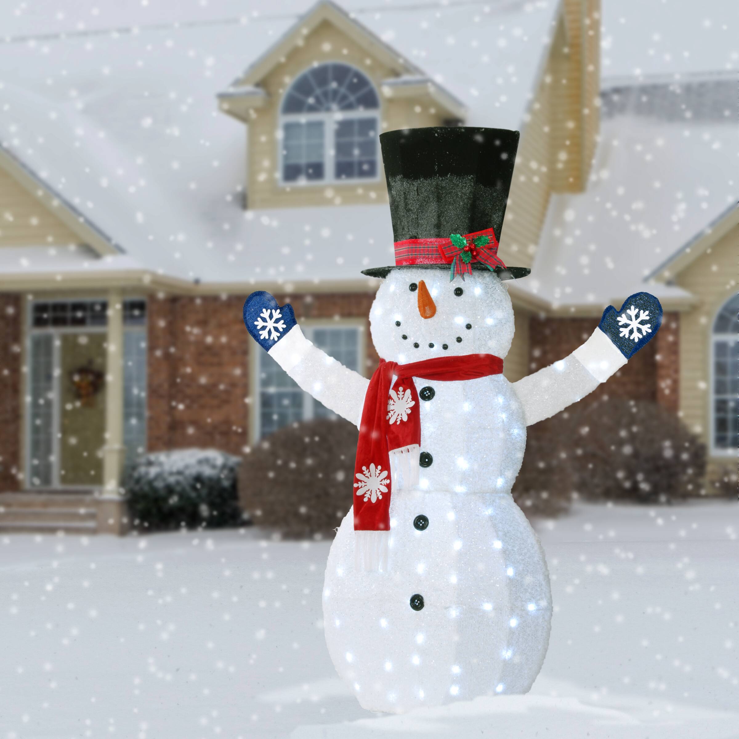 6ft. Snowman Decoration with White LED Lights