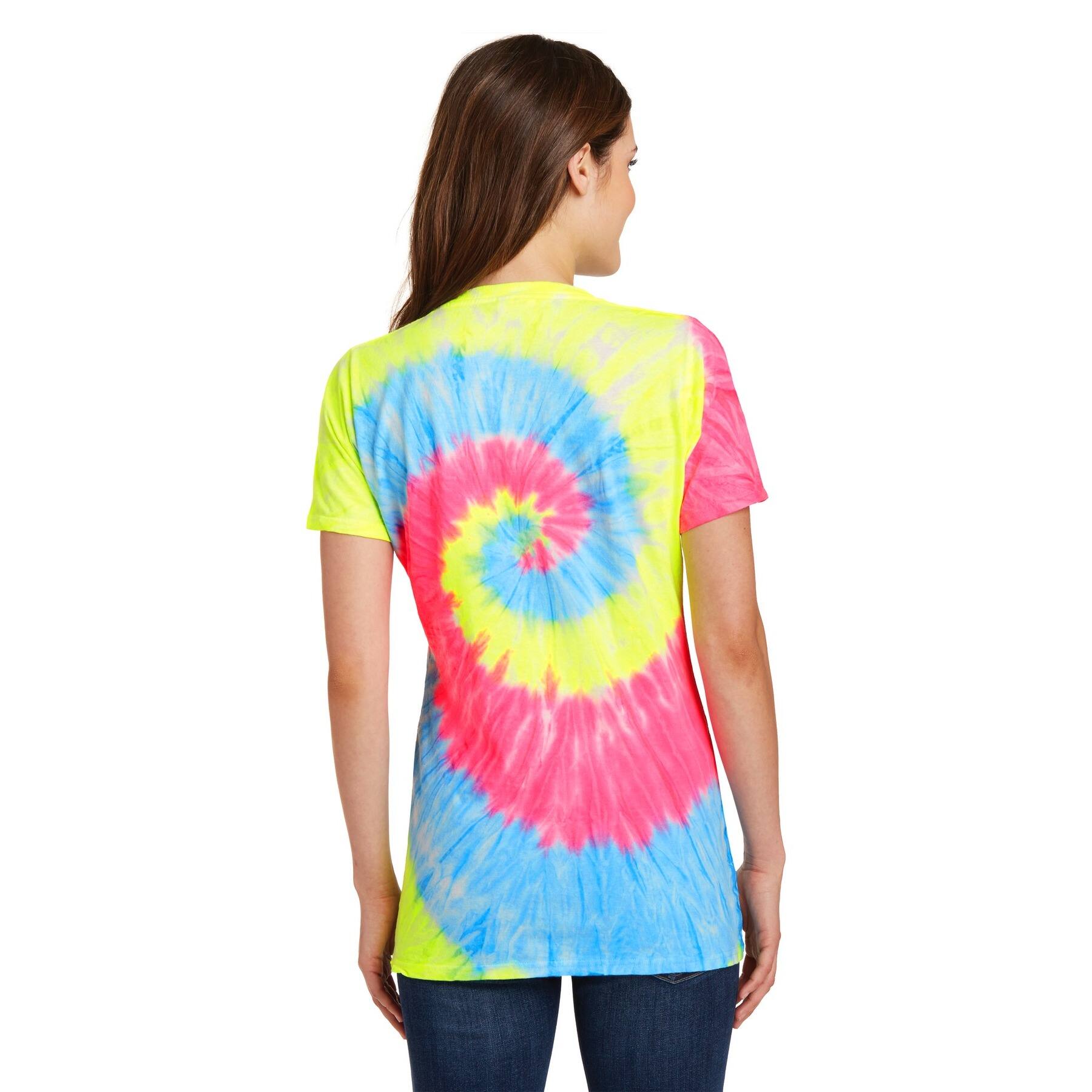 Port & Company® Ladies Tie-Dye V-Neck T-Shirt
