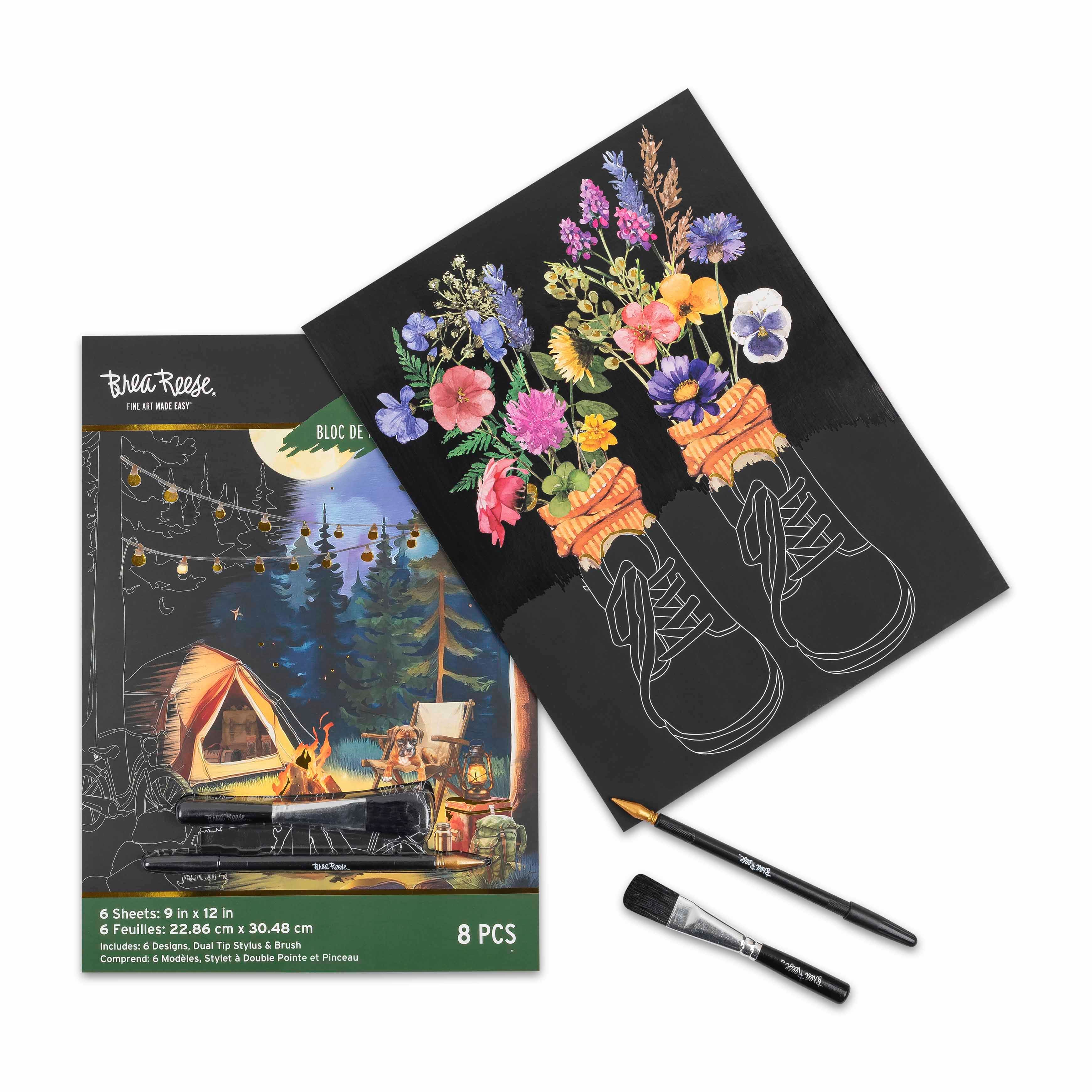 Brea Reese&#x2122; 9&#x22; x 12&#x22; Camping Scratch Art Paper Pad
