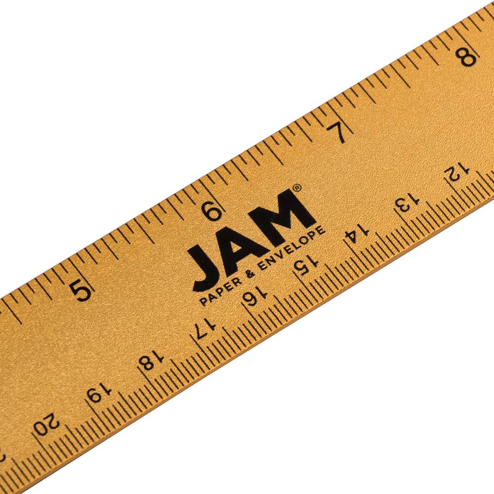 JAM Paper Metallic Stainless Steel Ruler