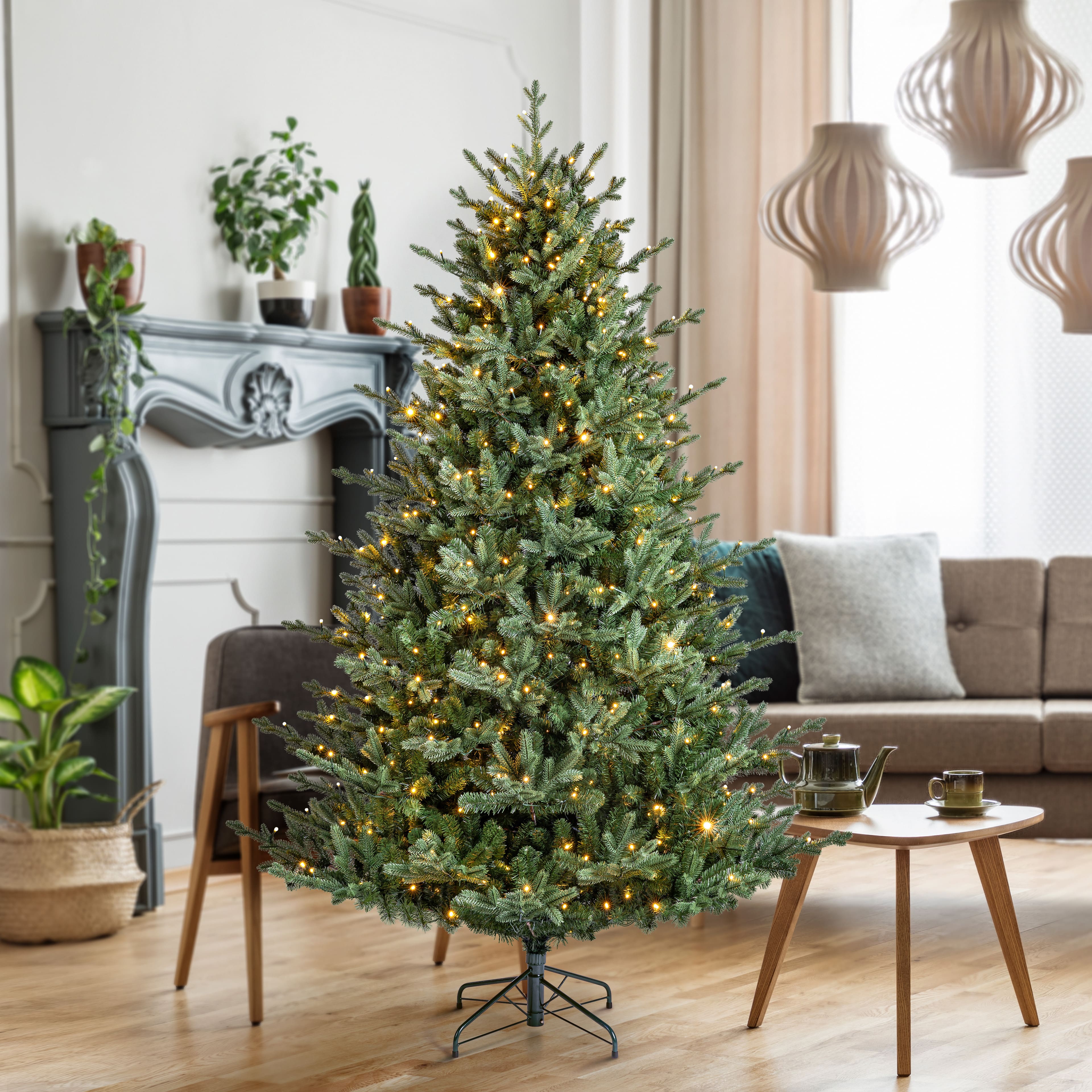 7.5ft. Pre-Lit Collins Fir Artificial Christmas Tree, Colour Changing Mini LED Lights by Ashland® - Includes a Tree Storage Bag