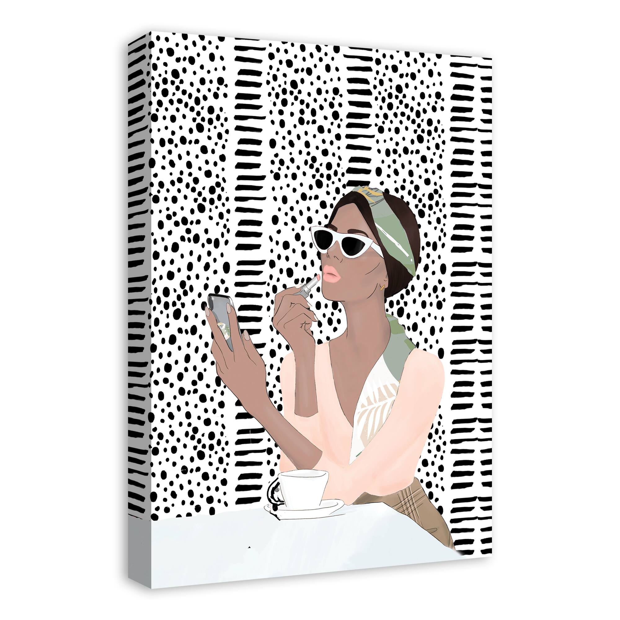 Café Girl Canvas Wall Art