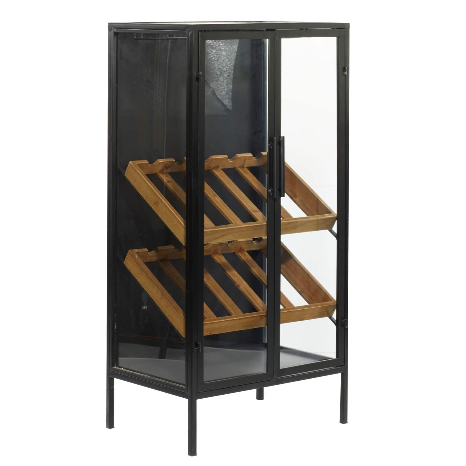 40&#x27;&#x27; Black Wood Contemporary Standing Wine Rack