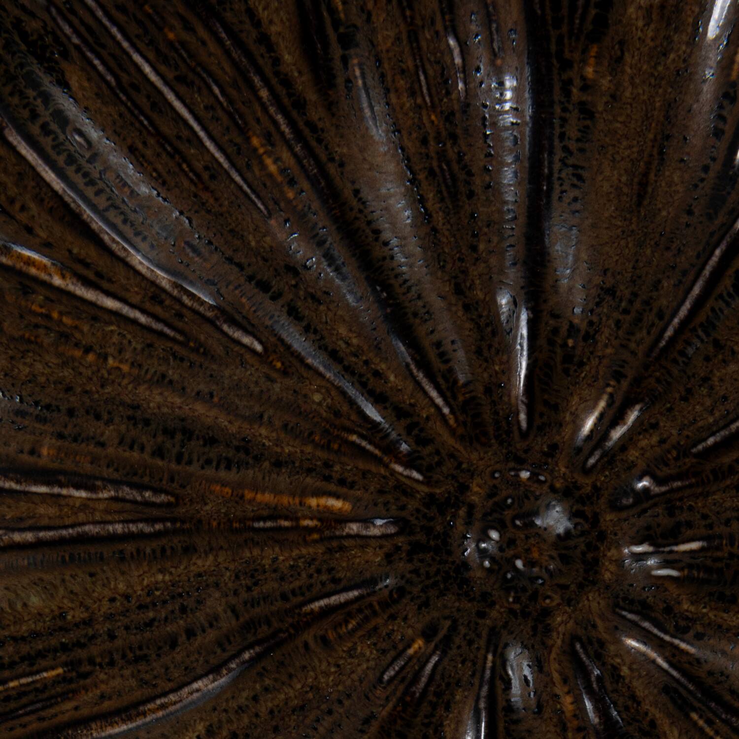 Hello Honey® 6.5" Brown Glaze Stoneware Flower Plate, 4ct.