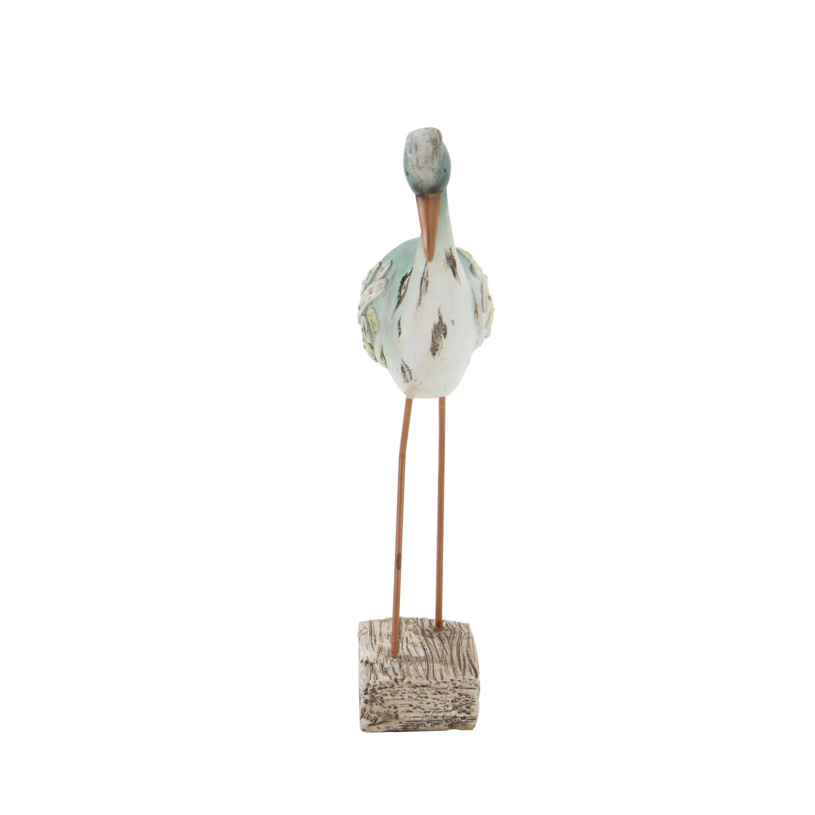 Light Blue Polystone Coastal Sculpture, Bird 20" x 10" x 4"