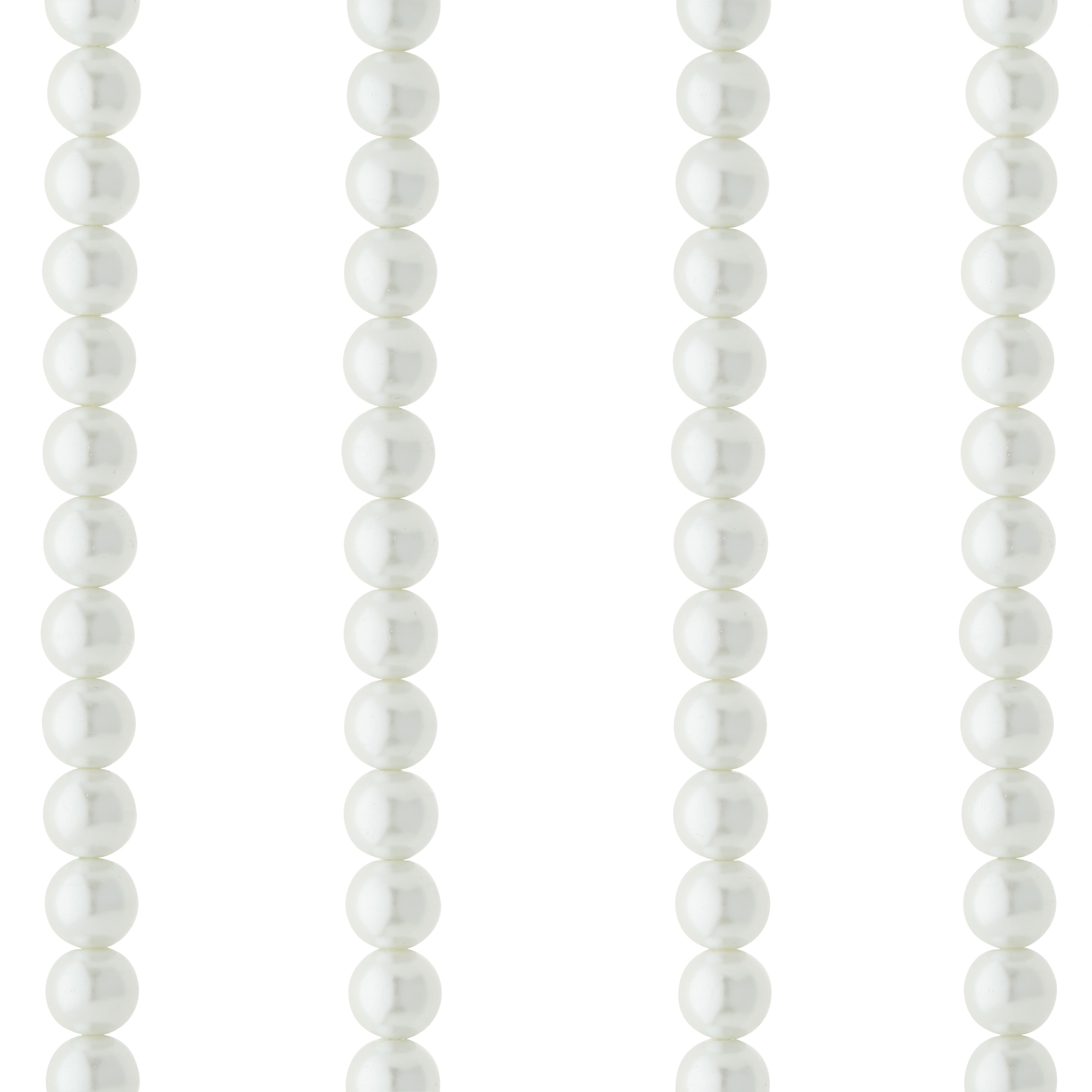 9 Packs: 72 ct. (648 total) Glass White Pearl Round Beads, 10mm by Bead Landing&#x2122;