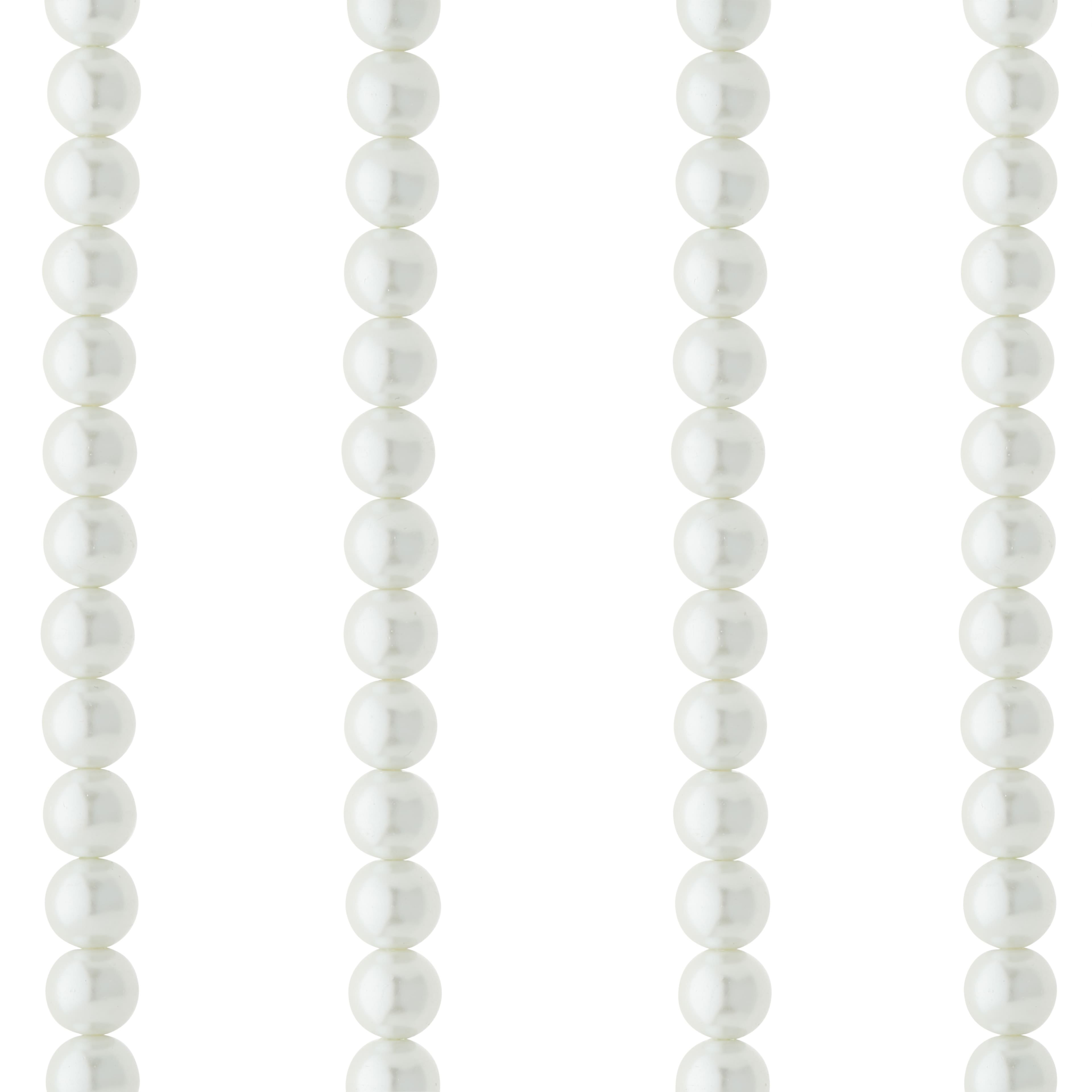 9 Packs: 72 ct. (648 total) Glass White Pearl Round Beads, 10mm by Bead Landing™