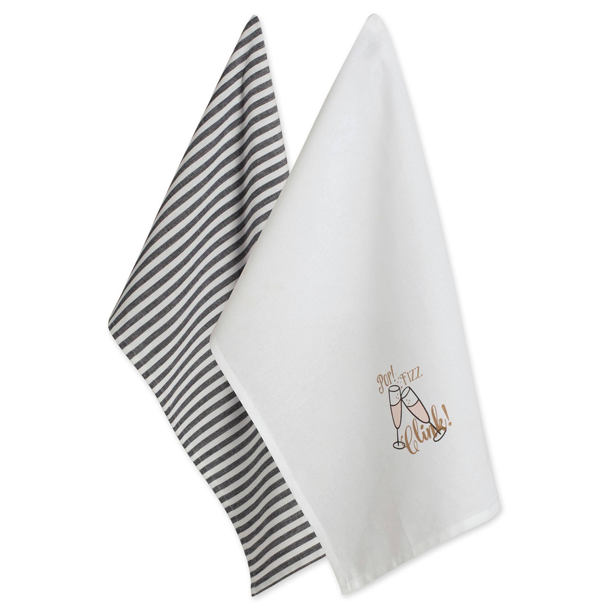 DII&#xAE; Assorted Pop Fizz Clink! Printed Dishtowel (Set of 2)
