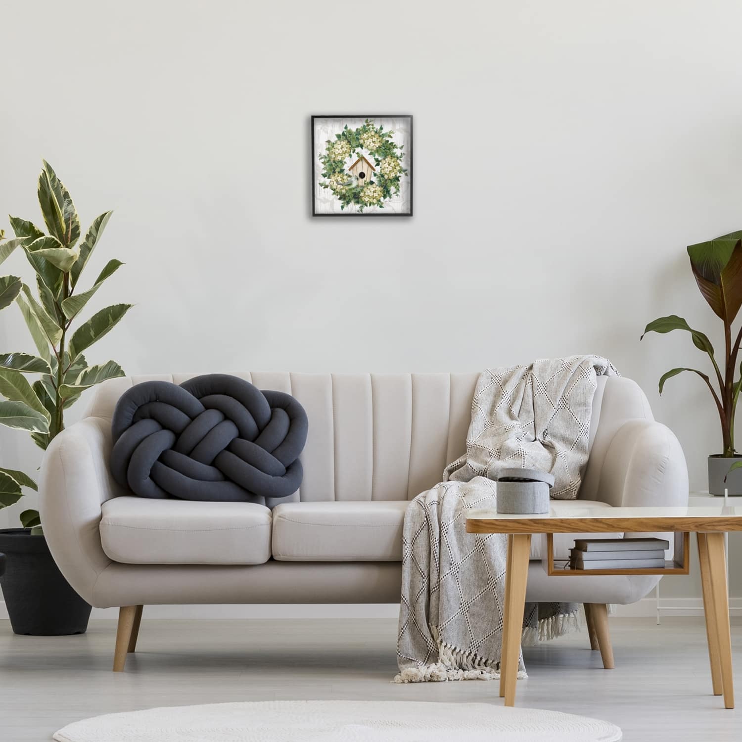 Stupell Industries Spring Birdhouse Wreath Framed Giclee Art