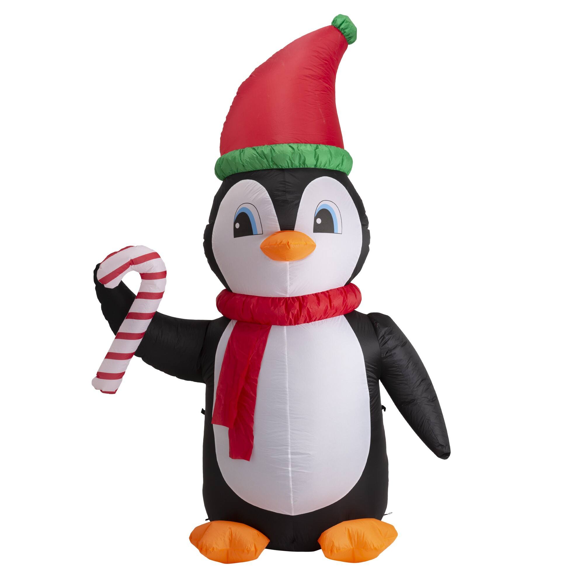 Glitzhome&#xAE; 8ft. Lighted Inflatable Penguin