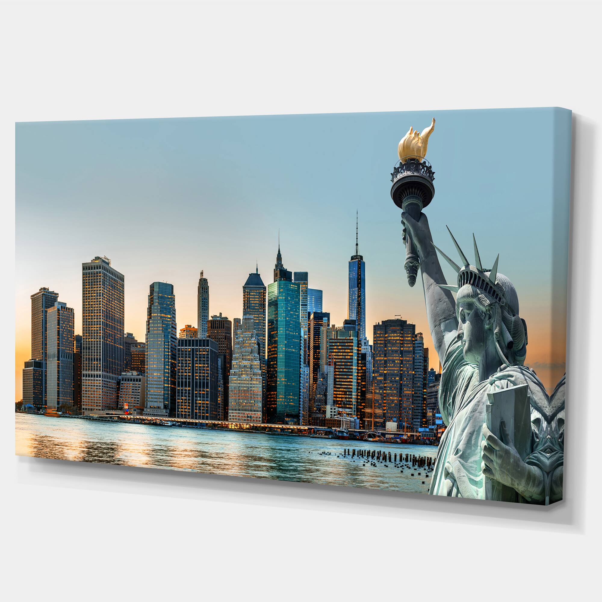 Designart - New York City Skyline Panorama - Photography Canvas Art Print