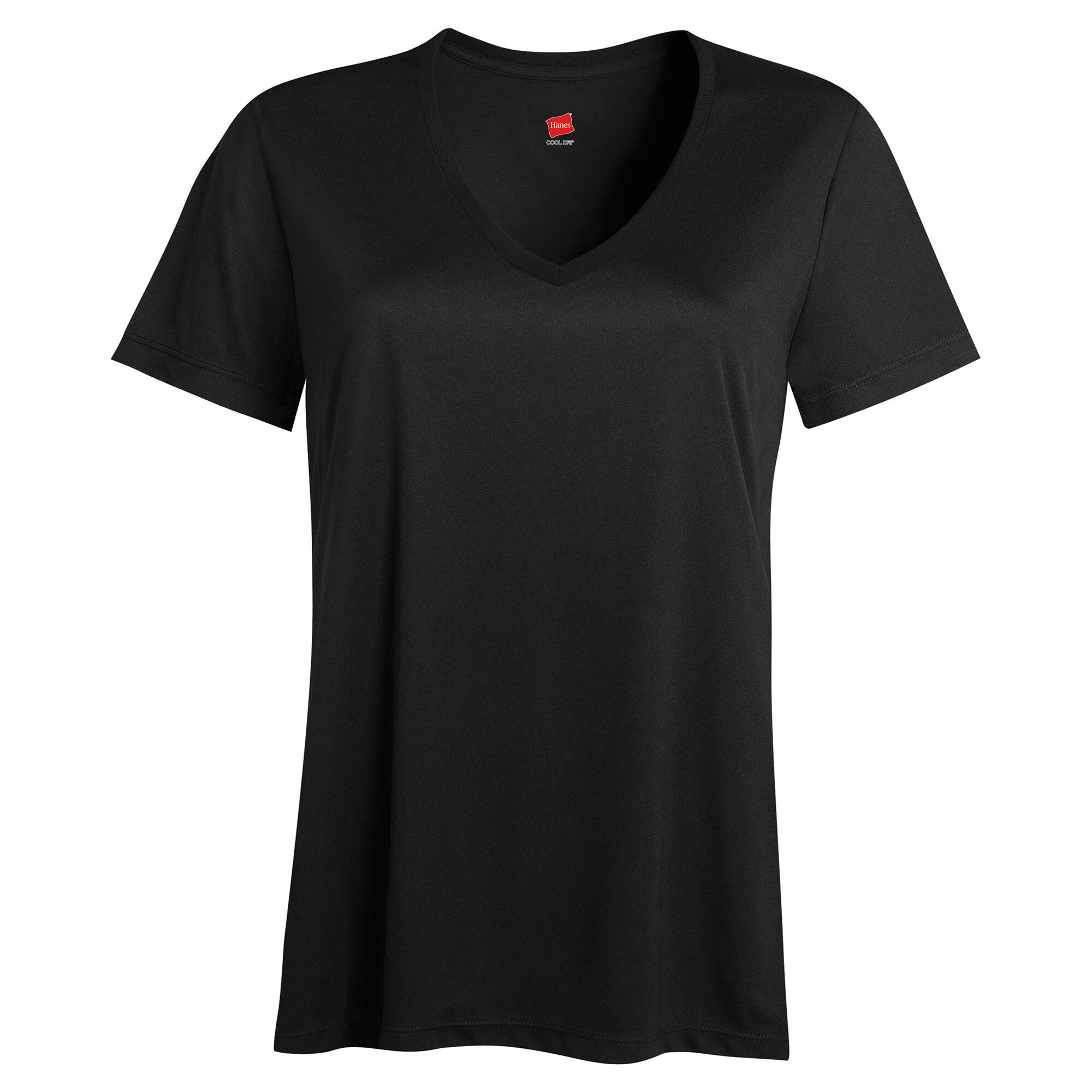 Hanes v hot sale neck black